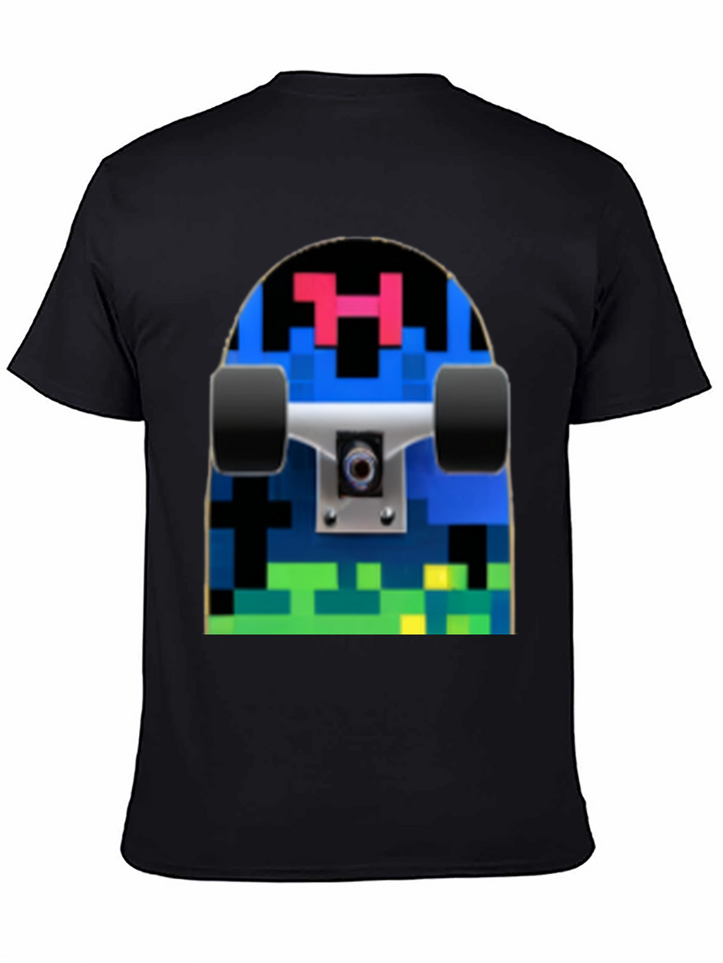 Pixel Skateboard Graphic T-Shirt