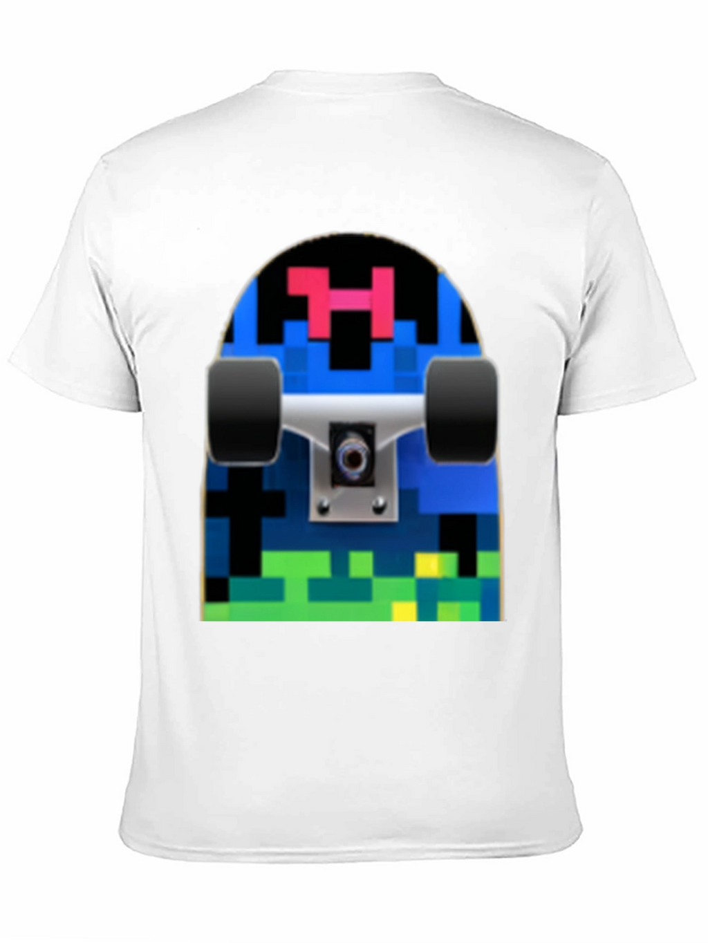 Pixel Skateboard Graphic T-Shirt