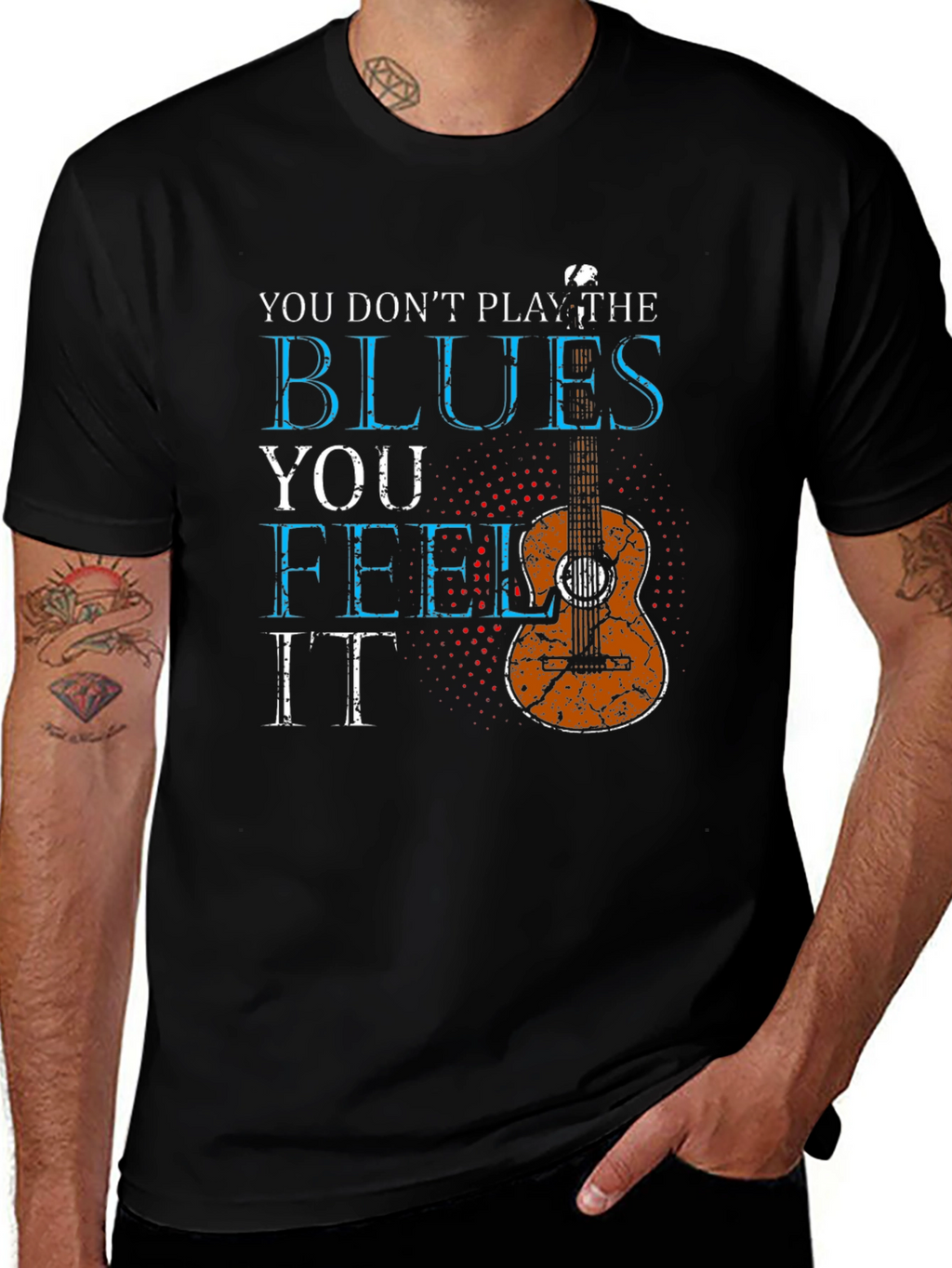 Blues Music Guitar Graphic T-Shirt