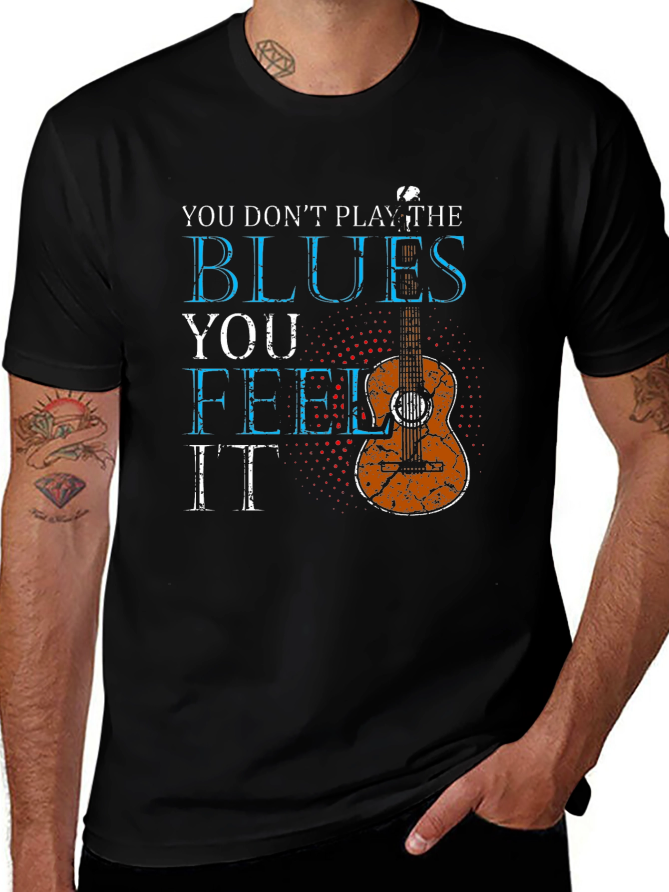 Blues Music Guitar Graphic T-Shirt