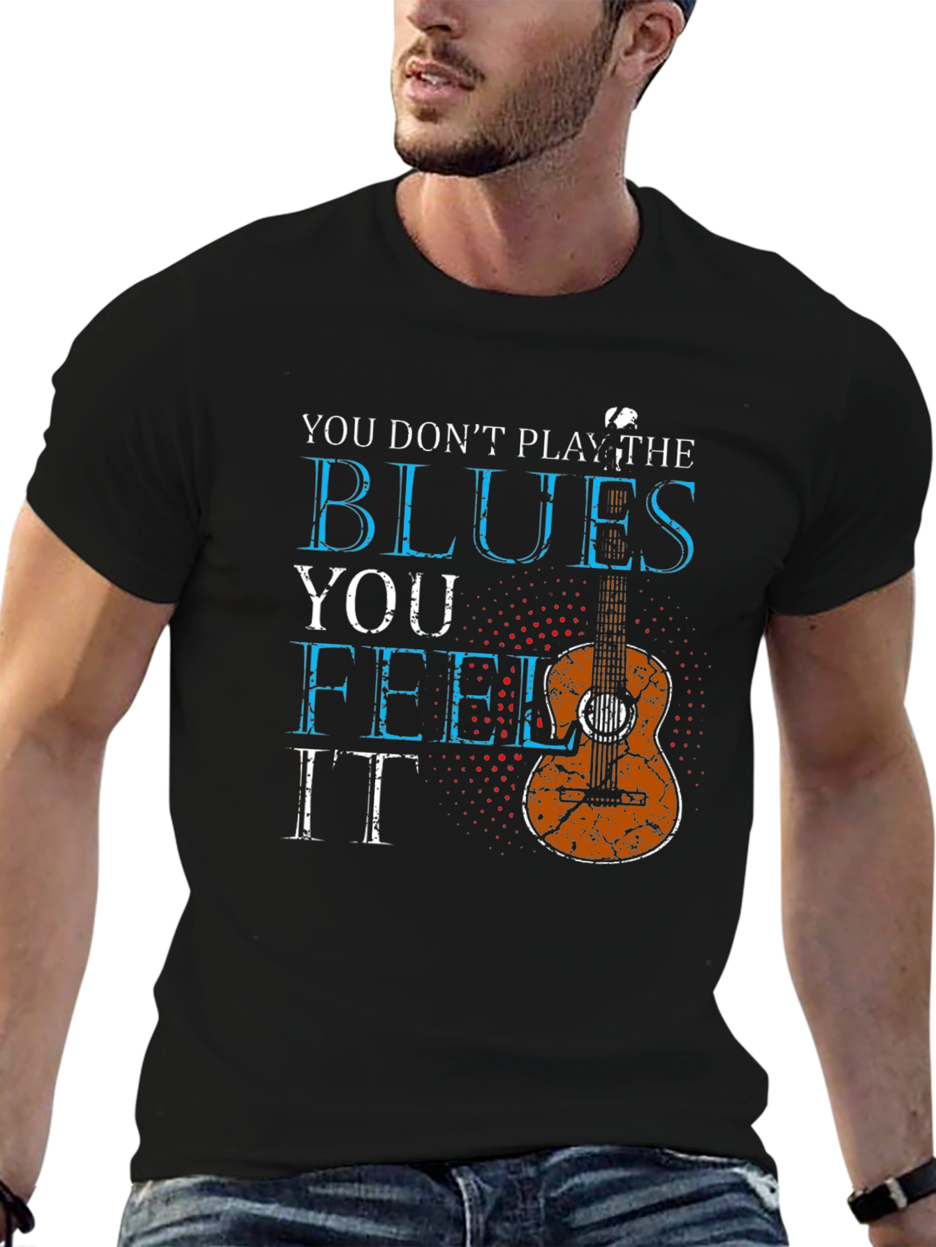 Blues Music Guitar Graphic T-Shirt