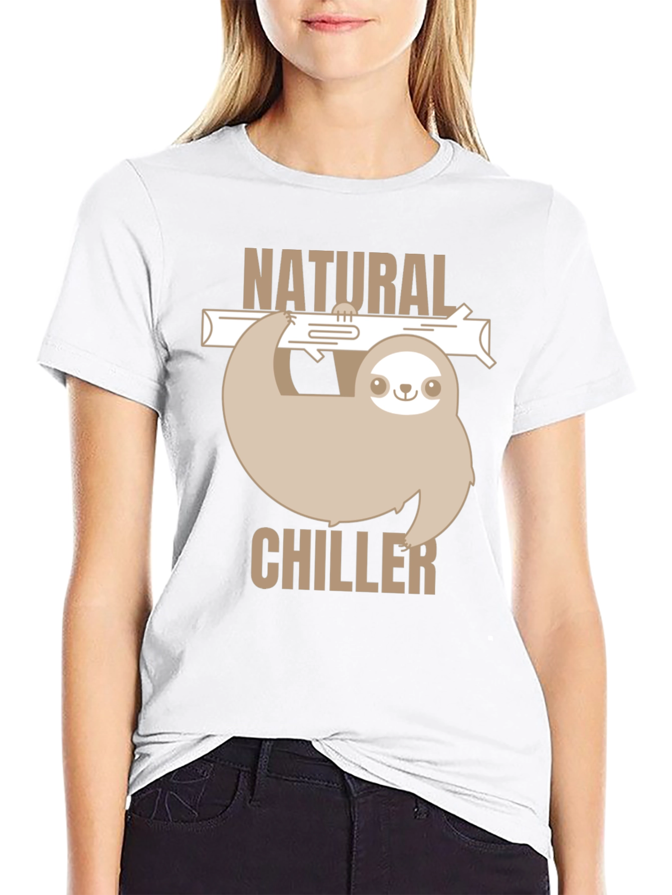Natural Chiller Sloth Graphic T-Shirt