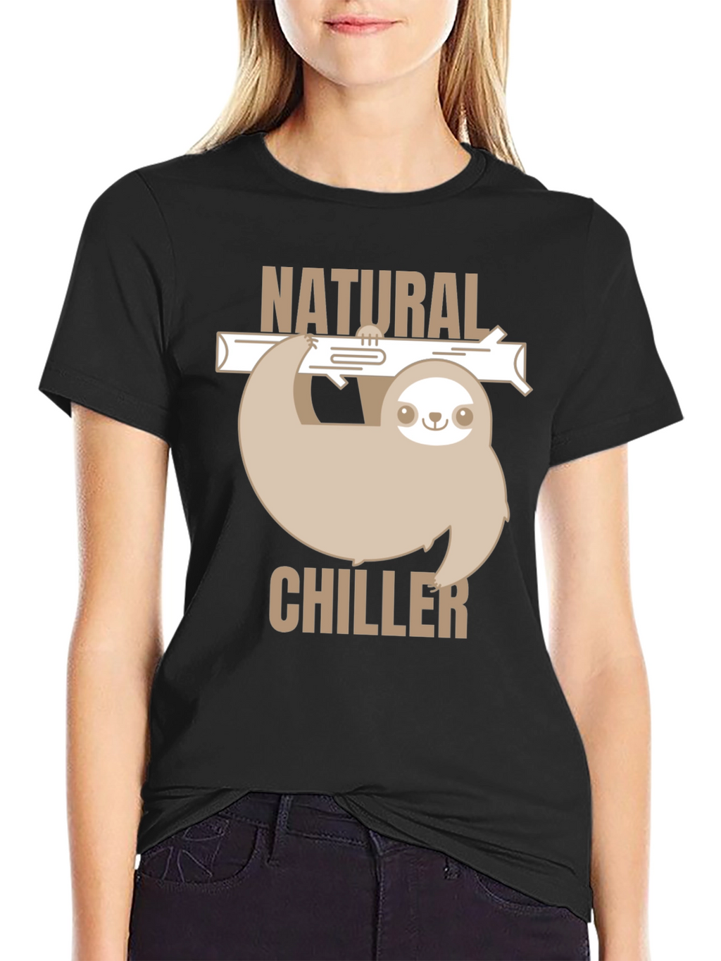 Natural Chiller Sloth Graphic T-Shirt