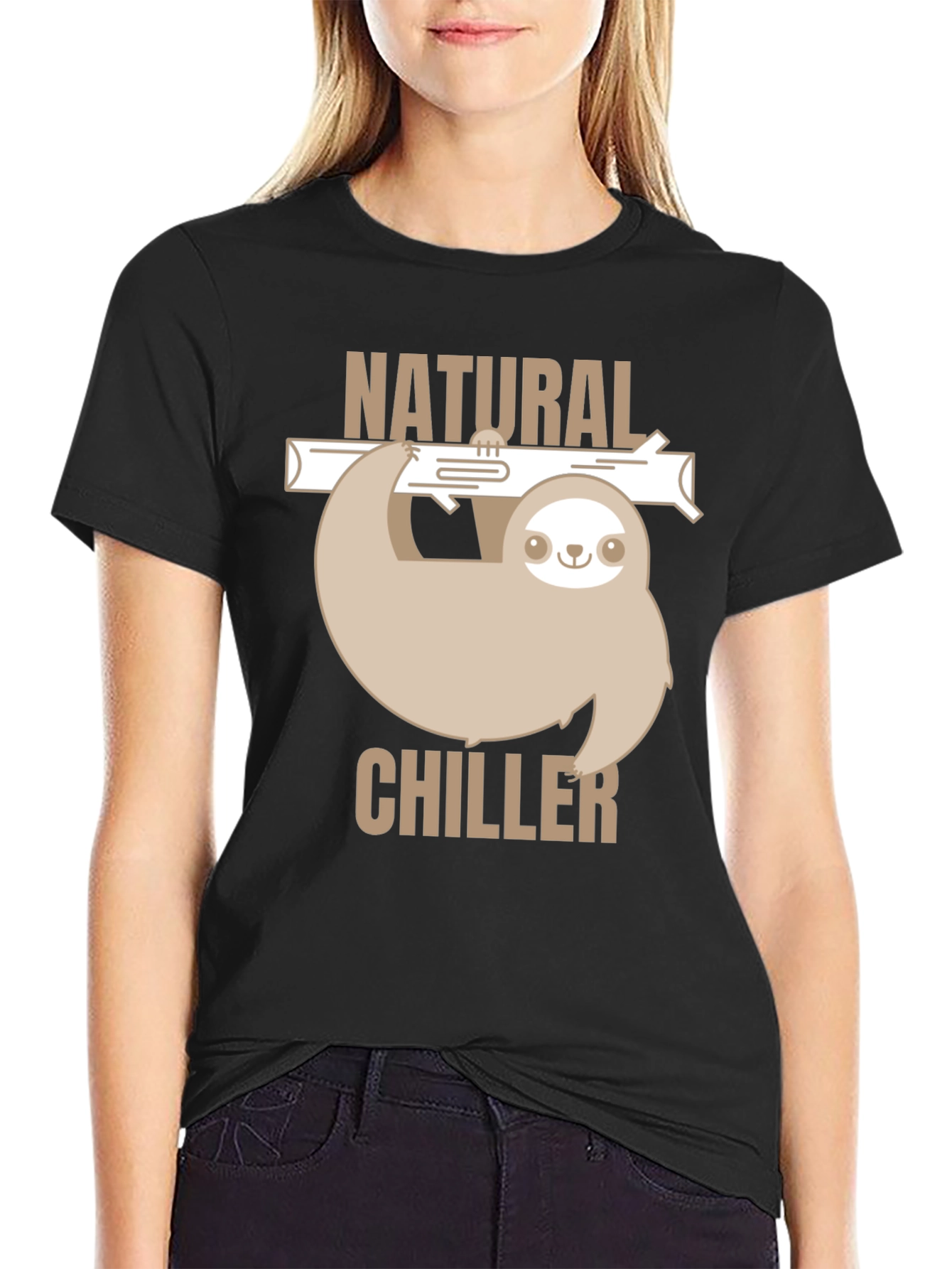 Natural Chiller Sloth Graphic T-Shirt