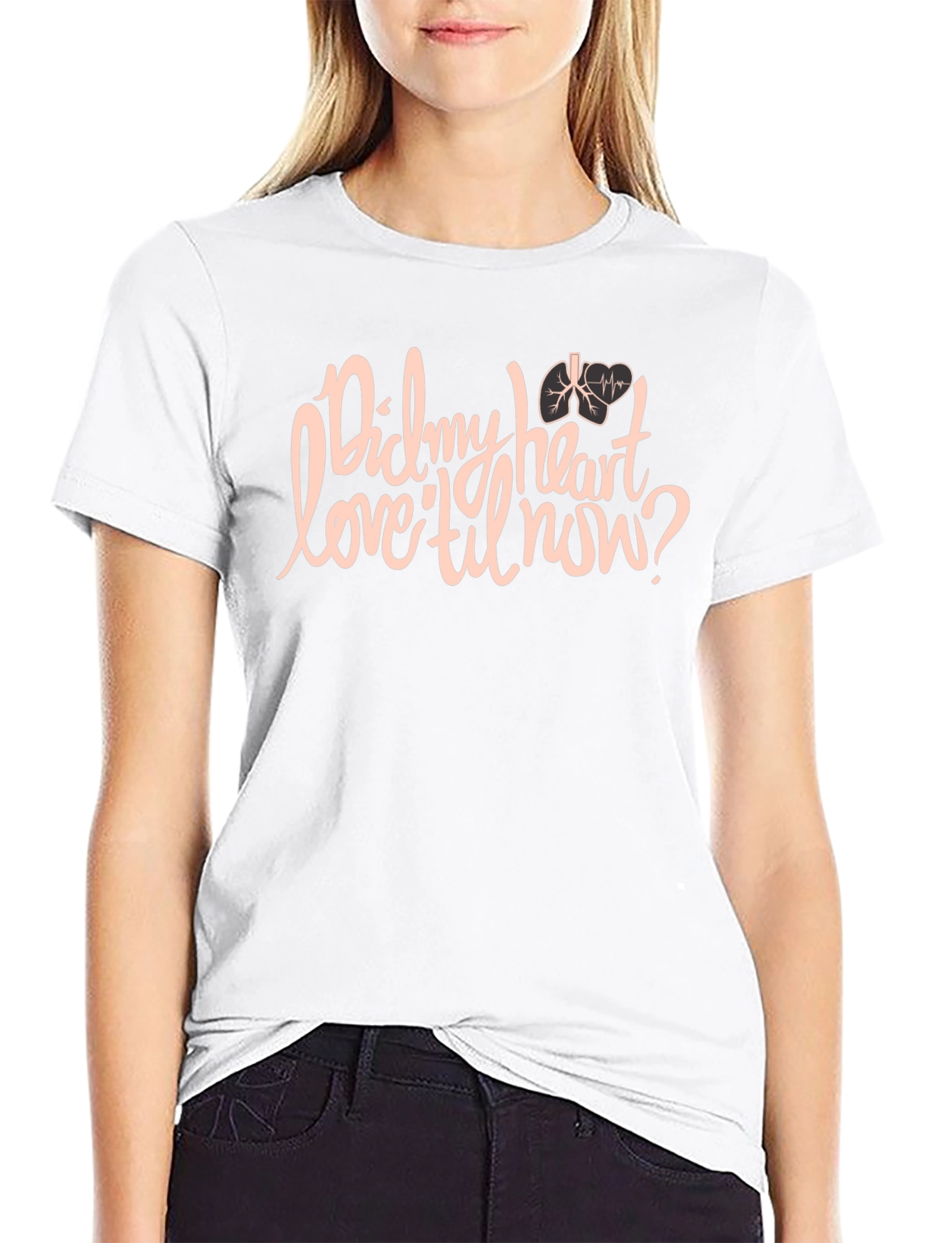 Did My Heart Love Til Now Black Graphic T-Shirt