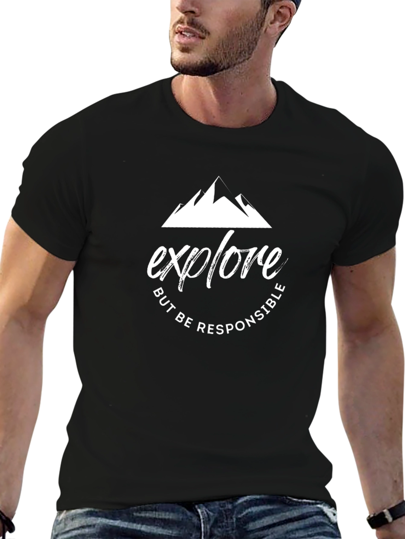 Explore Responsibly Graphic Tee - Black