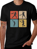 Retro Cricket T-Shirt - Black