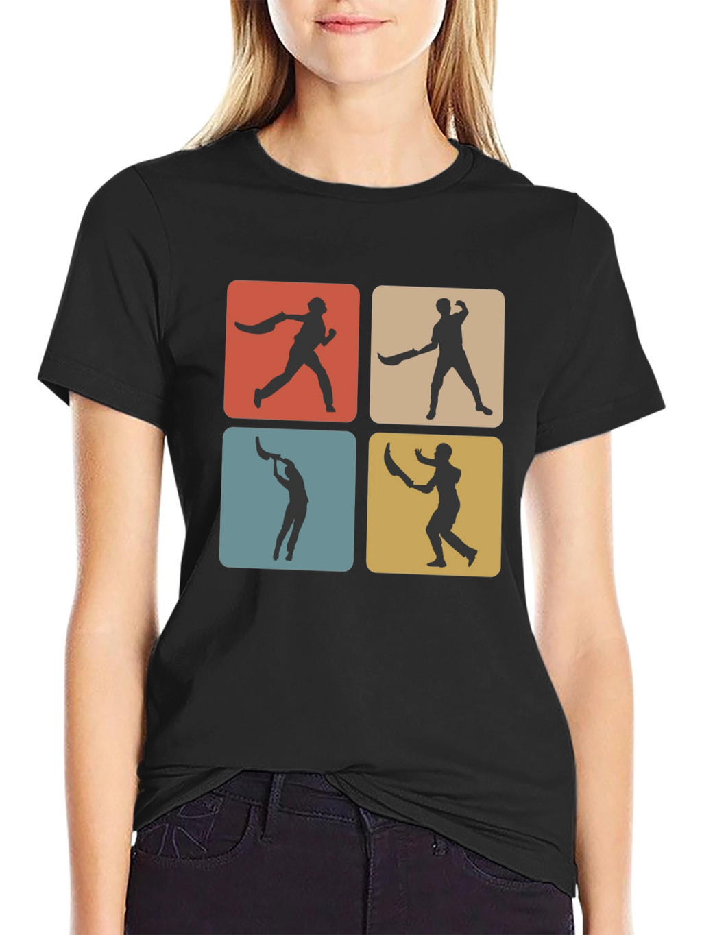 Retro Cricket T-Shirt - Black