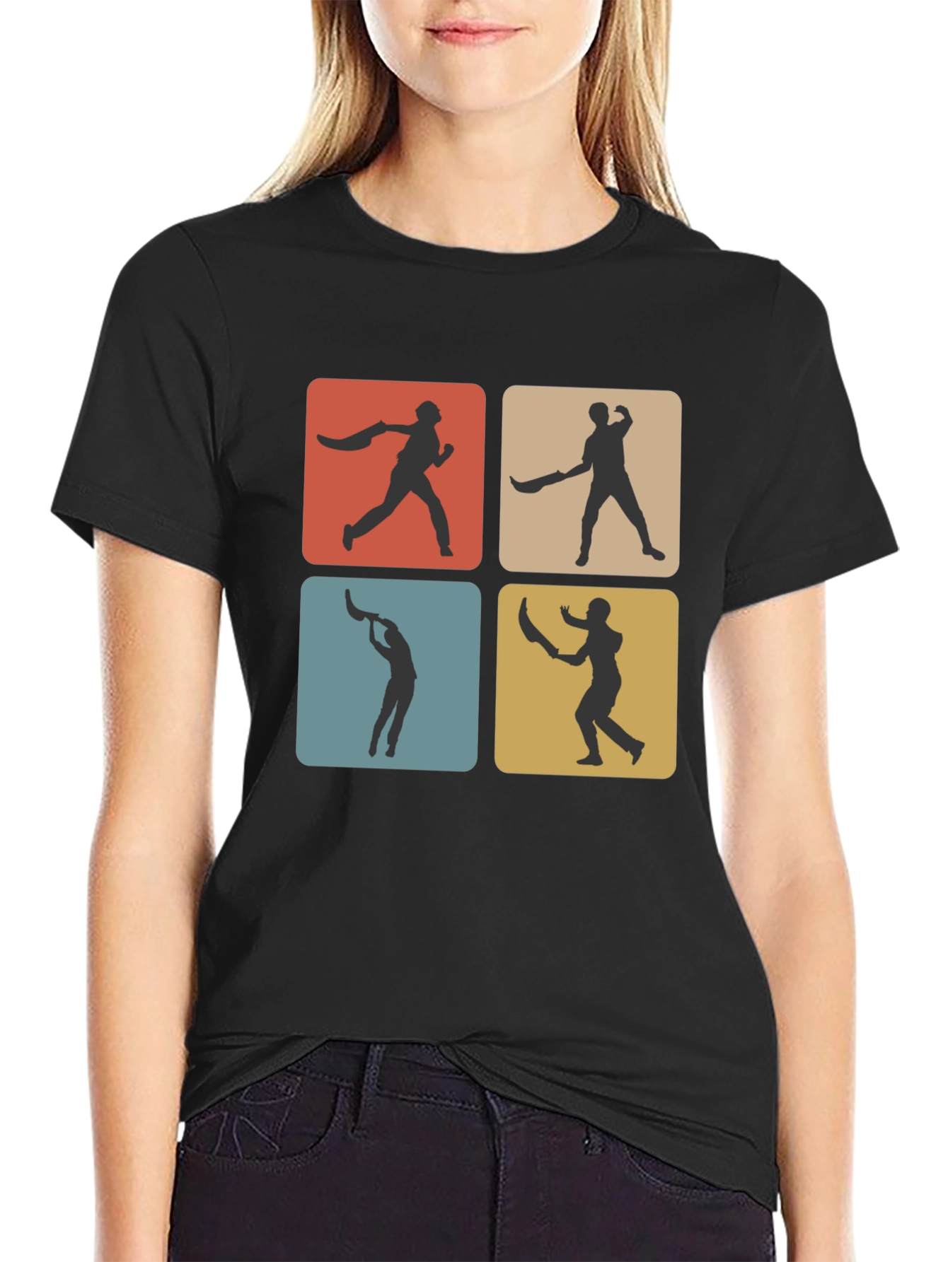 Retro Cricket T-Shirt - Black