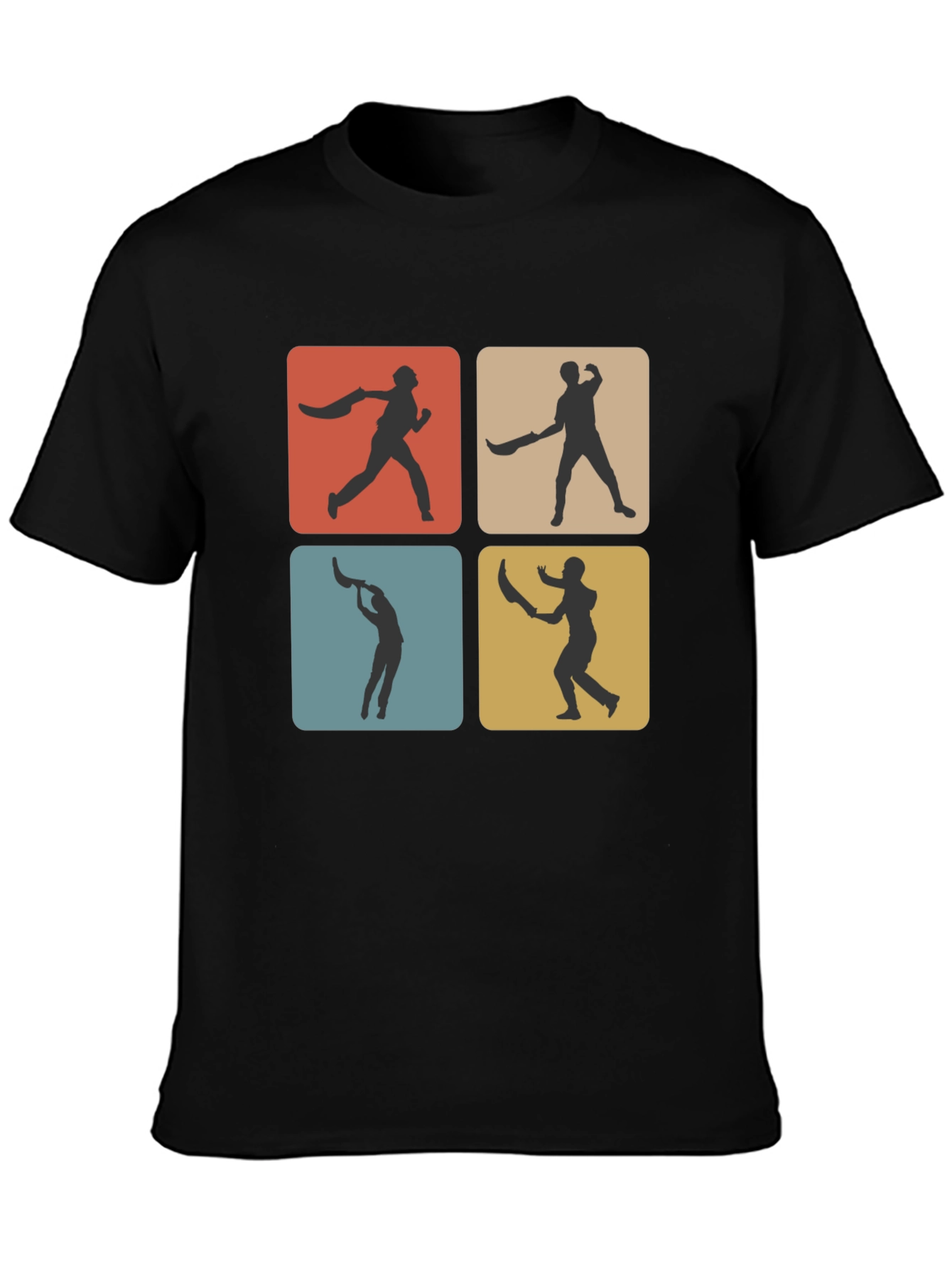 Retro Cricket T-Shirt - Black