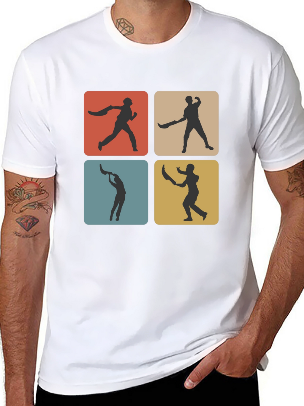 Retro Cricket T-Shirt - Black
