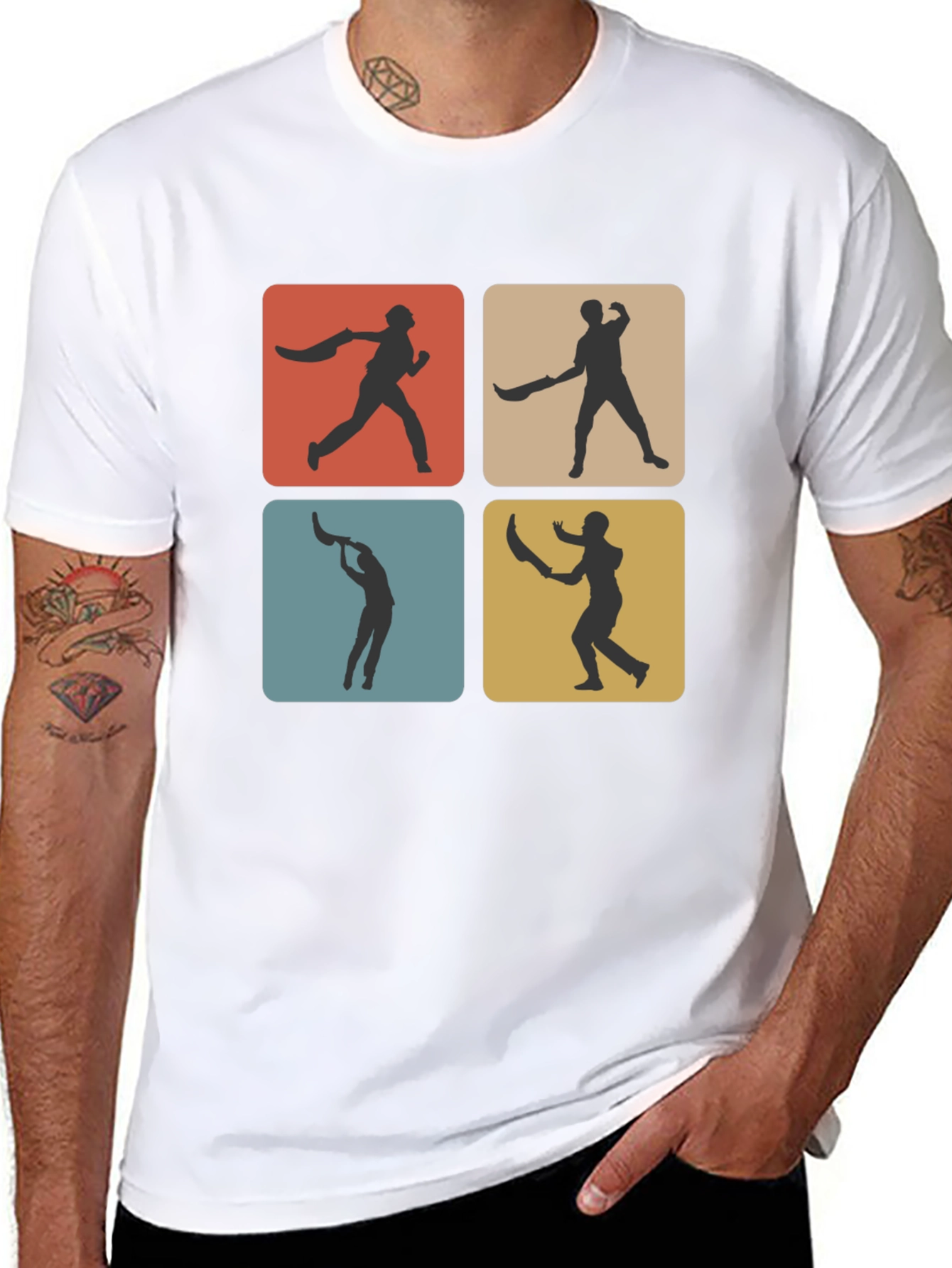 Retro Cricket T-Shirt - Black
