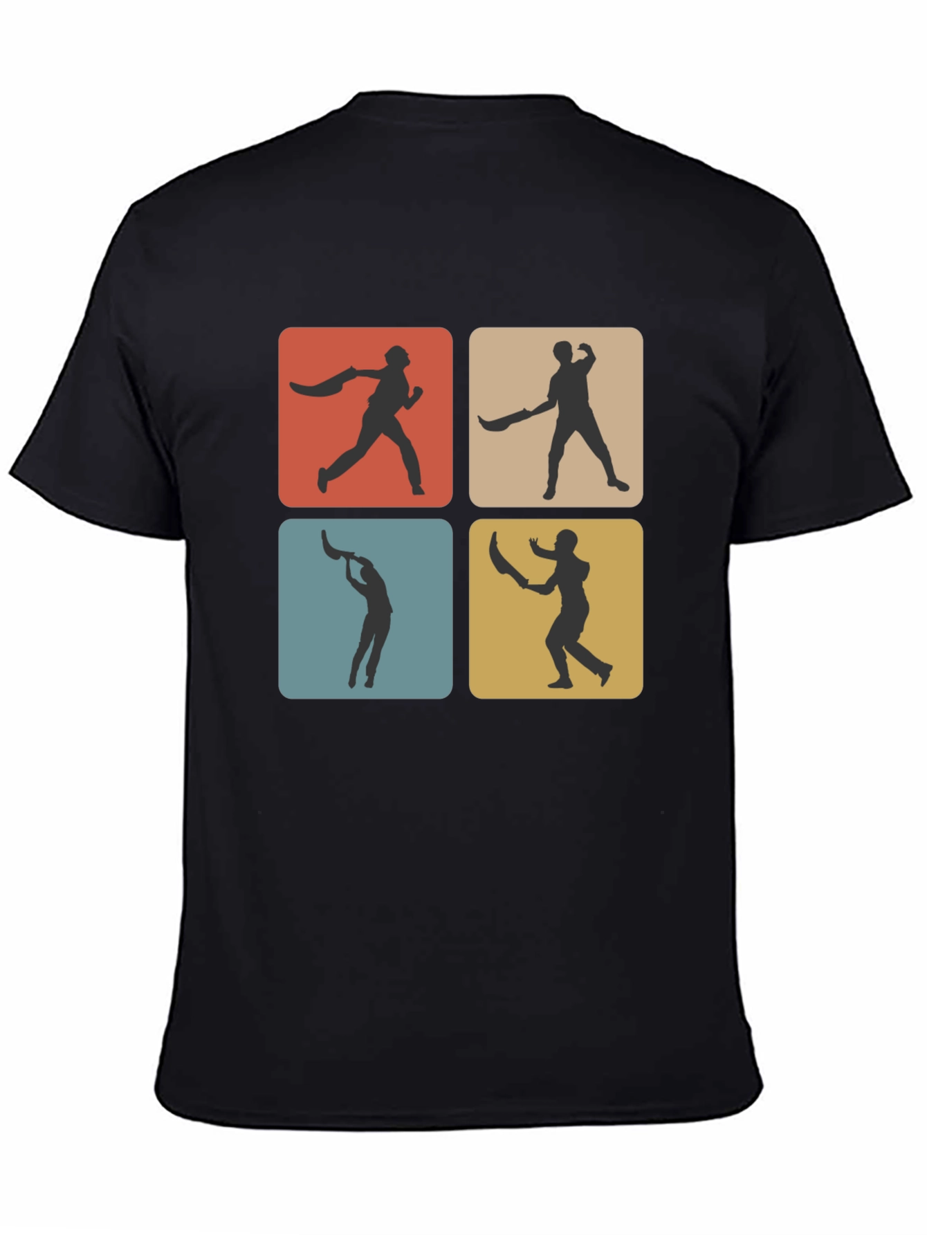 Retro Cricket T-Shirt - Black