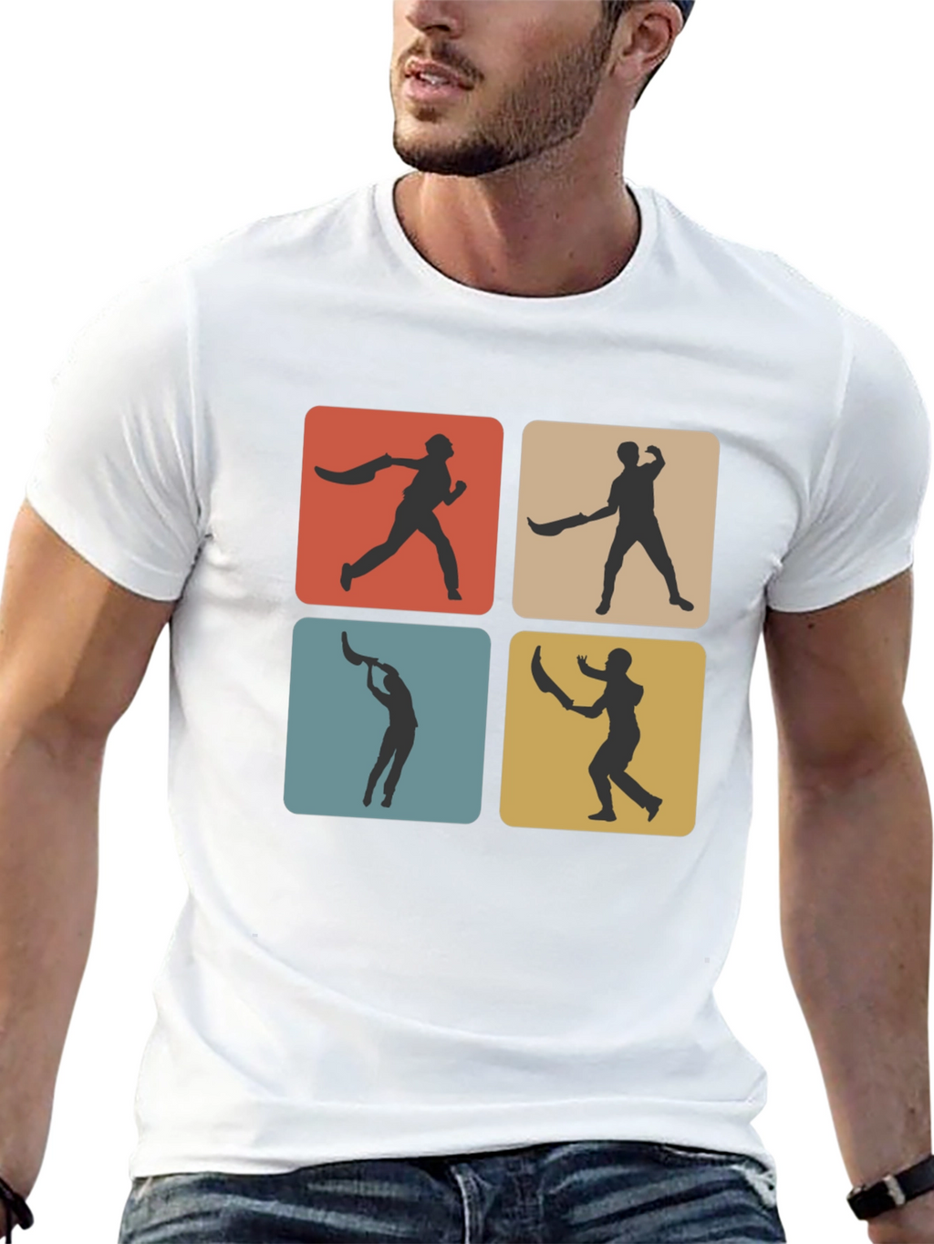 Retro Cricket T-Shirt - Black