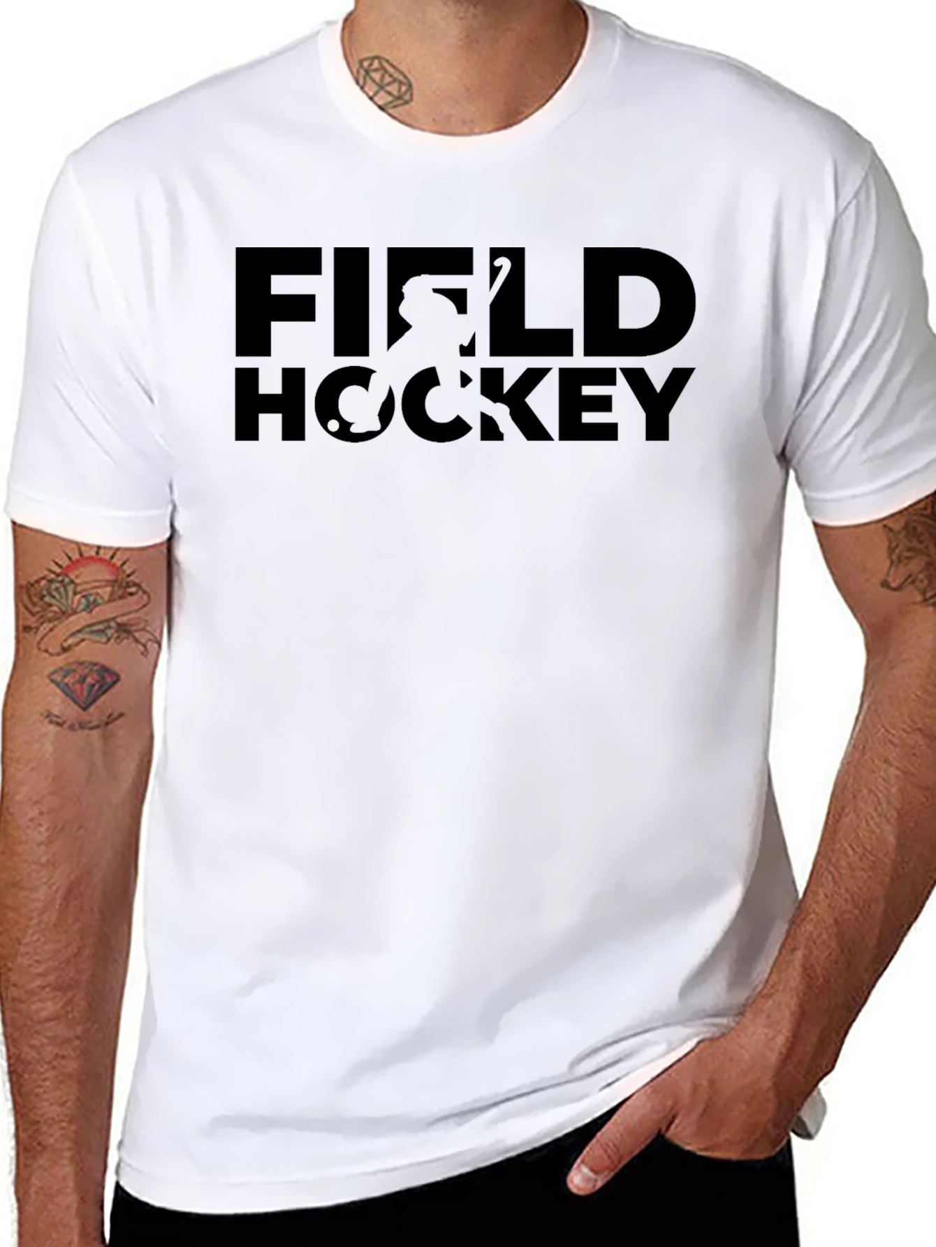 Field Hockey Graphic Tee - Black Sporty Casual