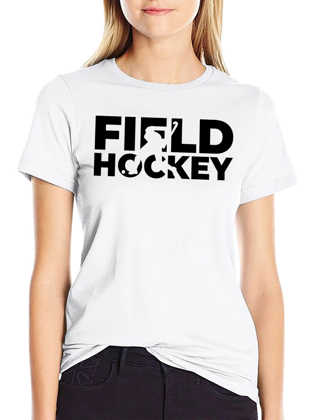 Field Hockey Graphic Tee - Black Sporty Casual