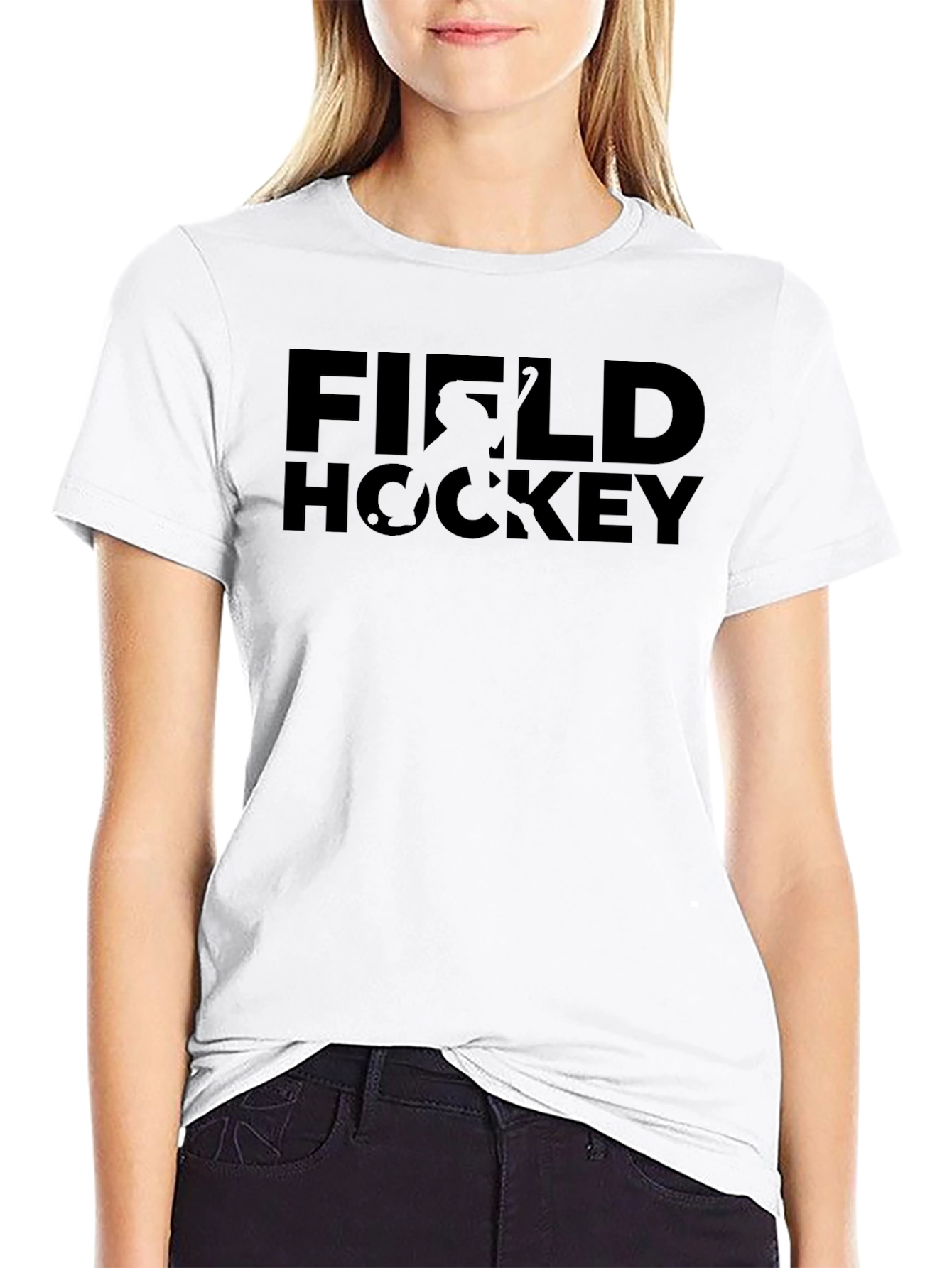 Field Hockey Graphic Tee - Black Sporty Casual