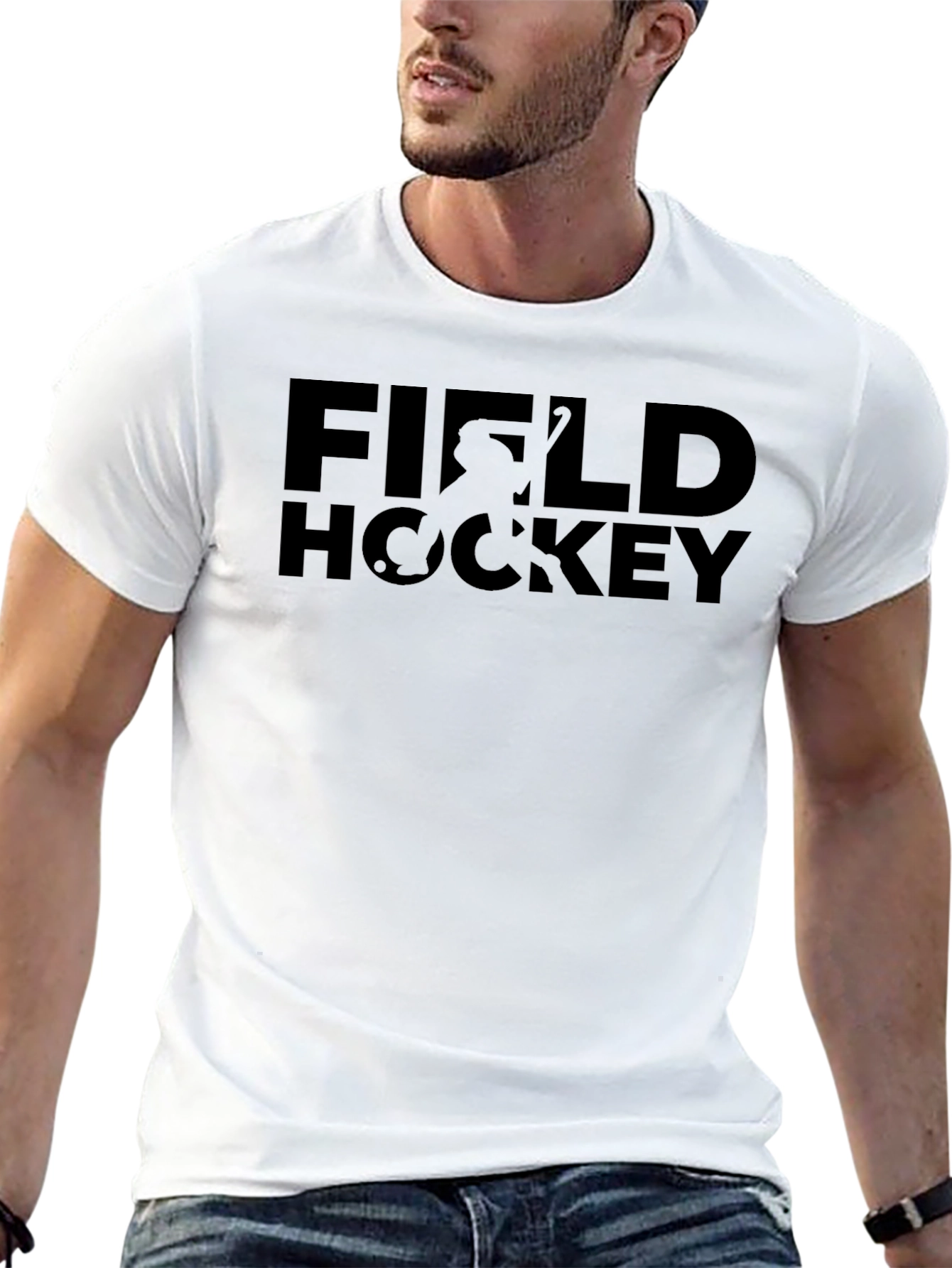 Field Hockey Graphic Tee - Black Sporty Casual