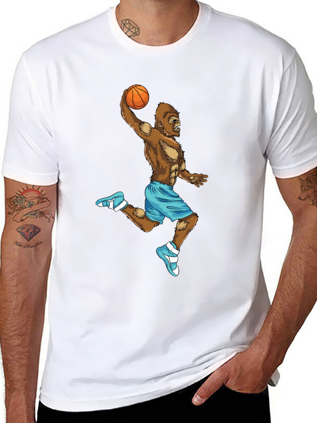 Gorilla Dunk T-Shirt - Funny Basketball Tee