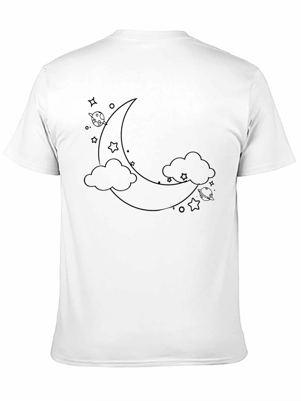Dreamy Moon & Stars Graphic Tee - Black