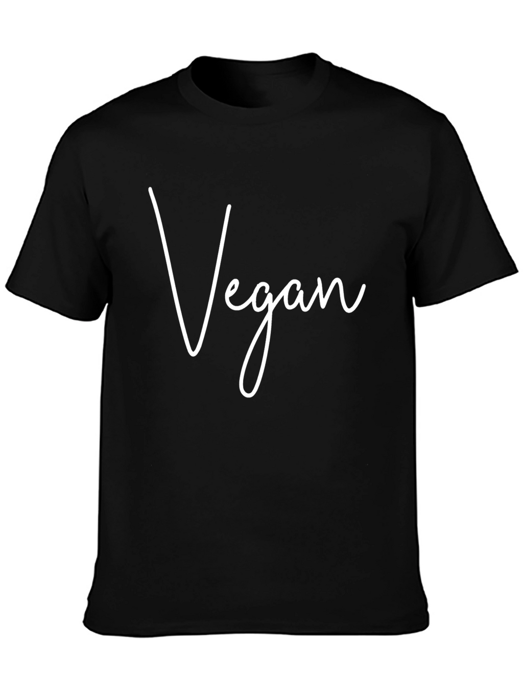 Vegan Script Black T-Shirt - Eco-Friendly Fashion