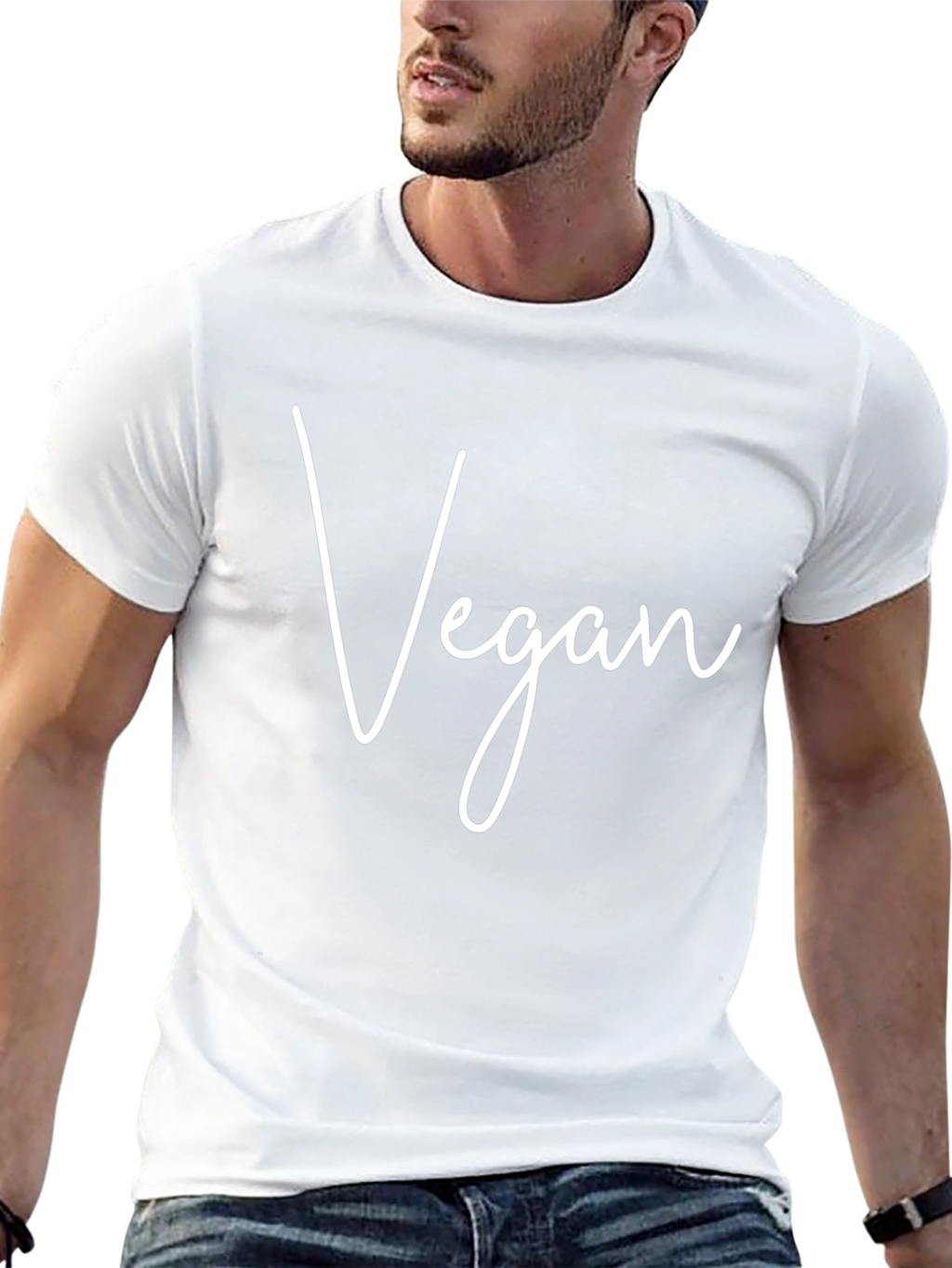 Vegan Script Black T-Shirt - Eco-Friendly Fashion