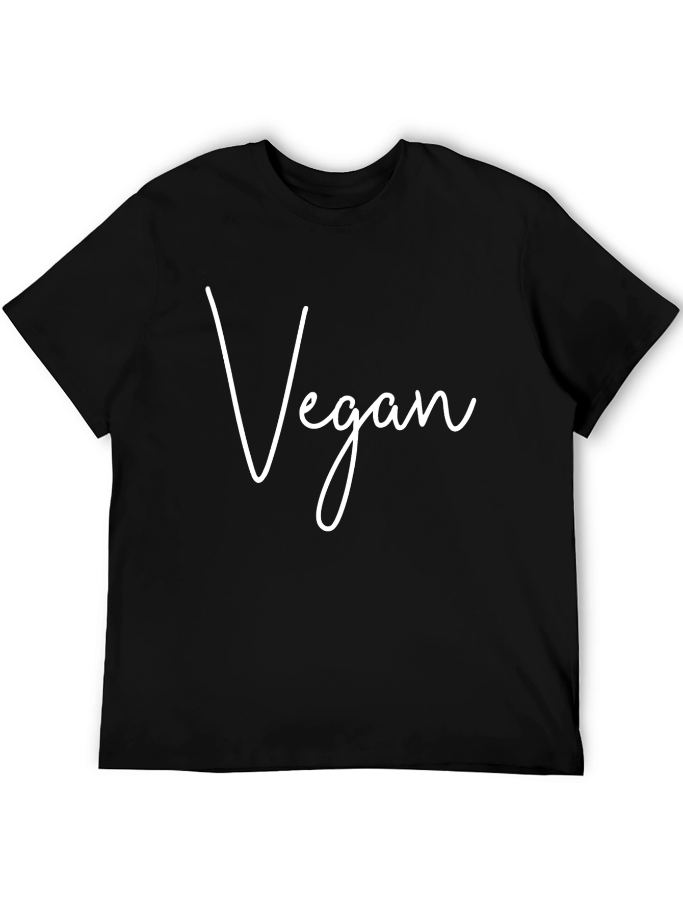 Vegan Script Black T-Shirt - Eco-Friendly Fashion