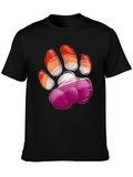 Lesbian Pride Paw Print T-Shirt - Graphic Tee