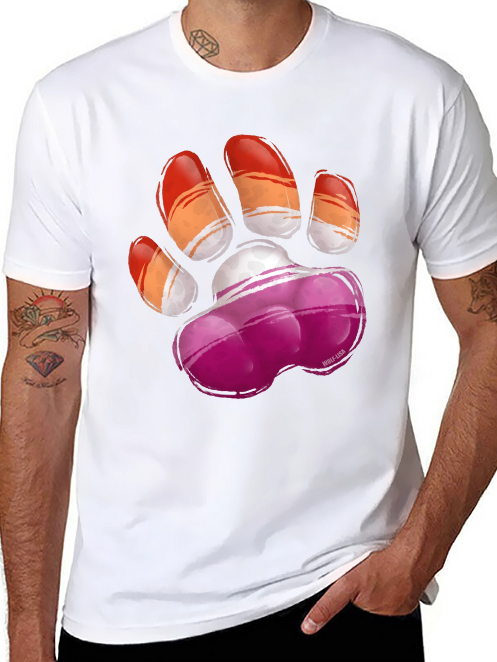 Lesbian Pride Paw Print T-Shirt - Graphic Tee