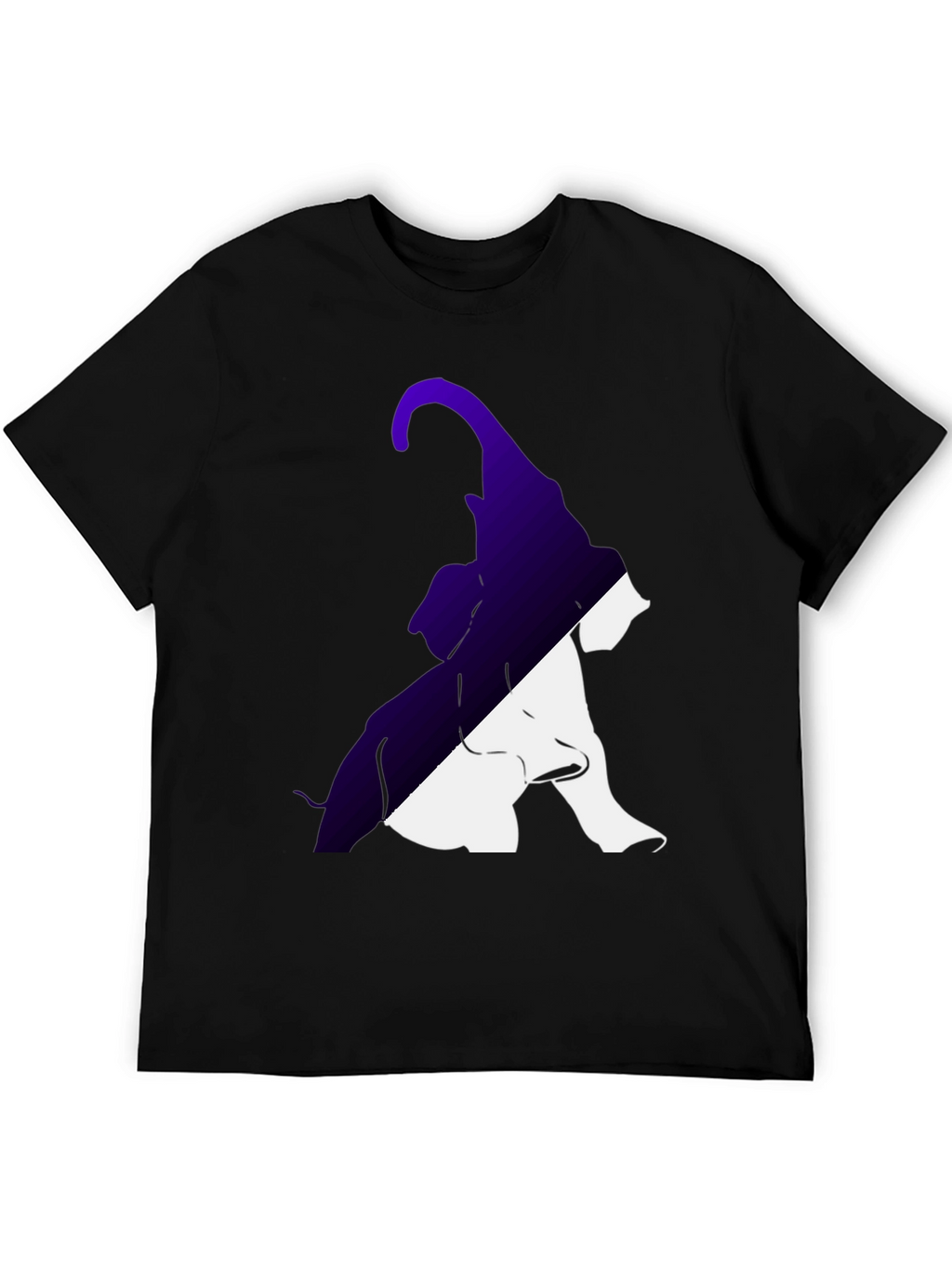 Two-Tone Elephant Graphic Tee - Stylish Casual Wear