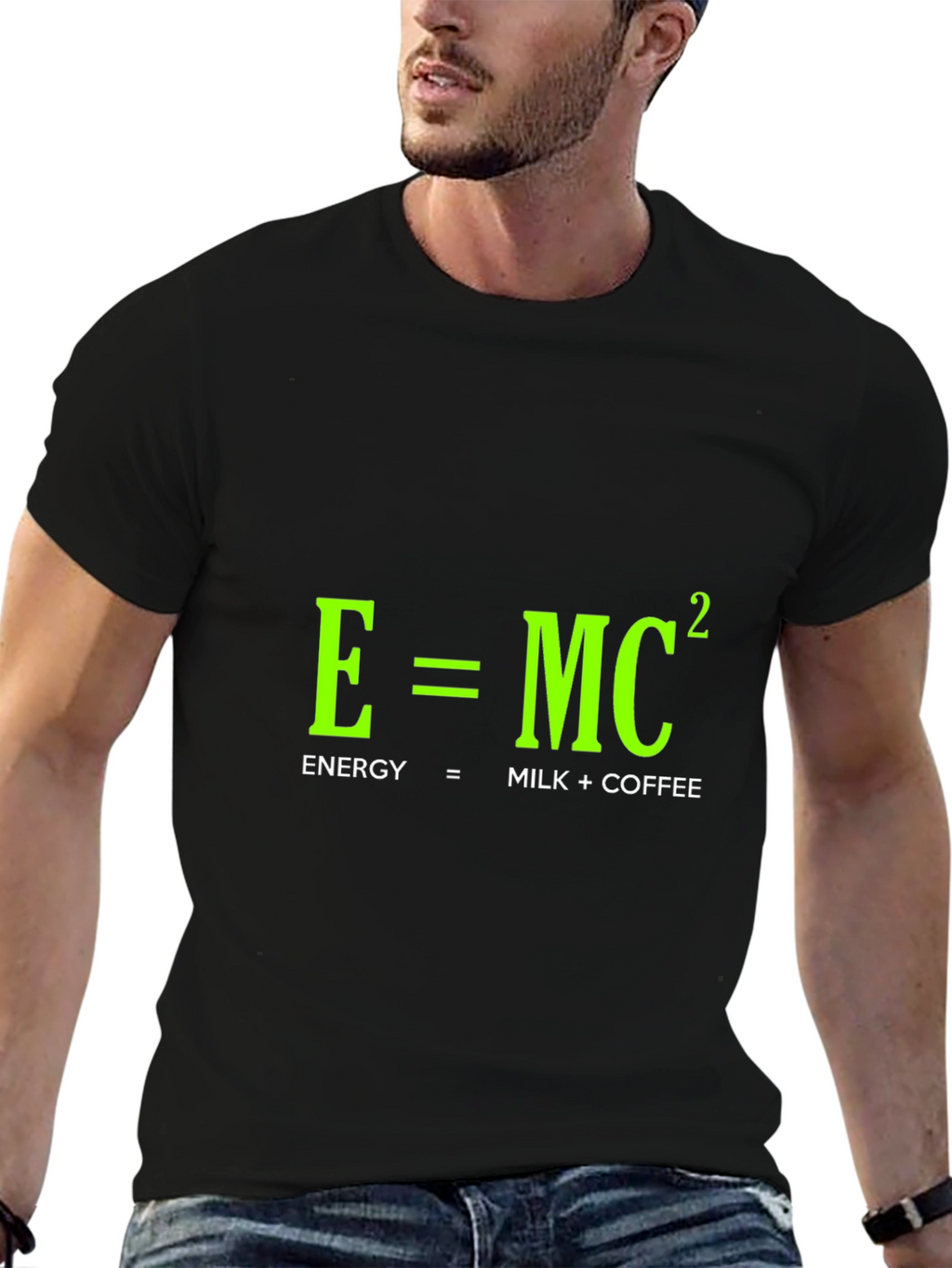 Funny Energy Equation T-Shirt: Milk + Coffee = Power!