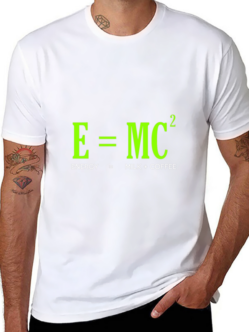 Funny Energy Equation T-Shirt: Milk + Coffee = Power!