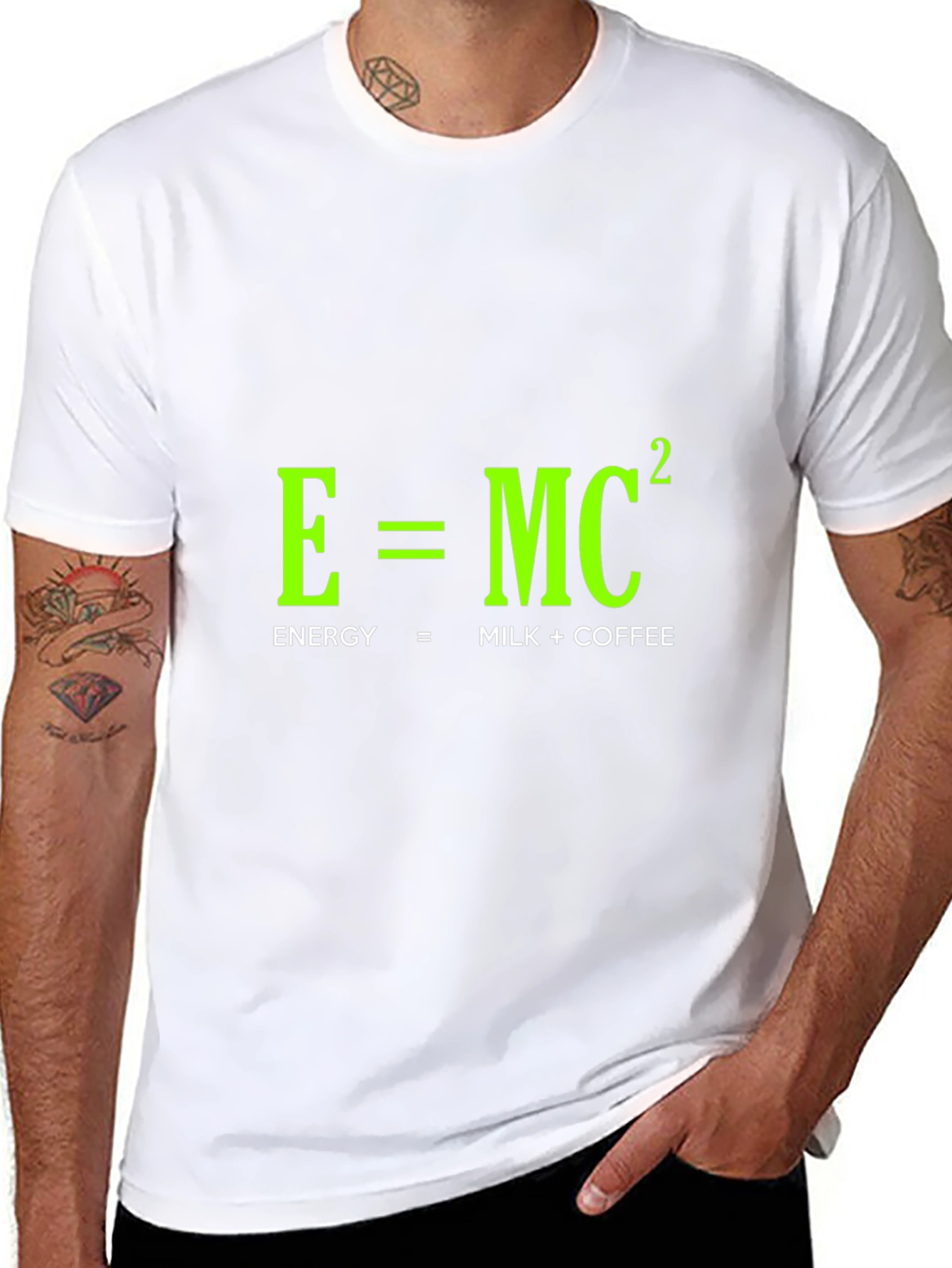 Funny Energy Equation T-Shirt: Milk + Coffee = Power!
