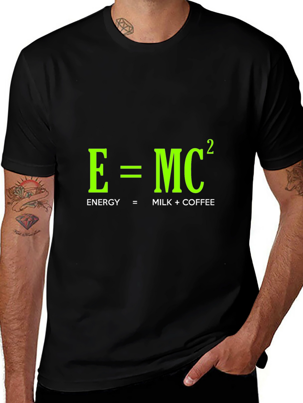 Funny Energy Equation T-Shirt: Milk + Coffee = Power!