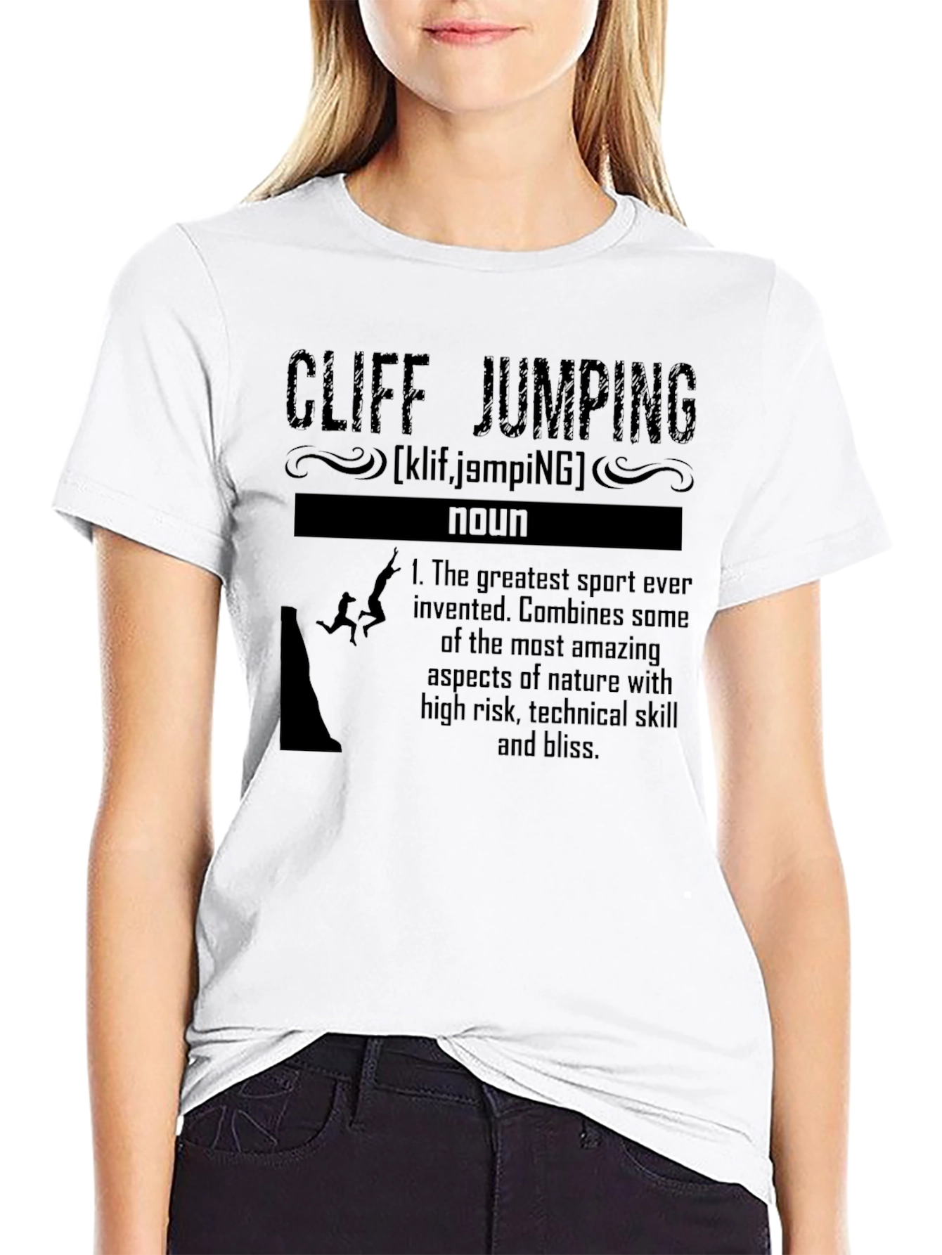 Cliff Jumping Definition Graphic T-Shirt