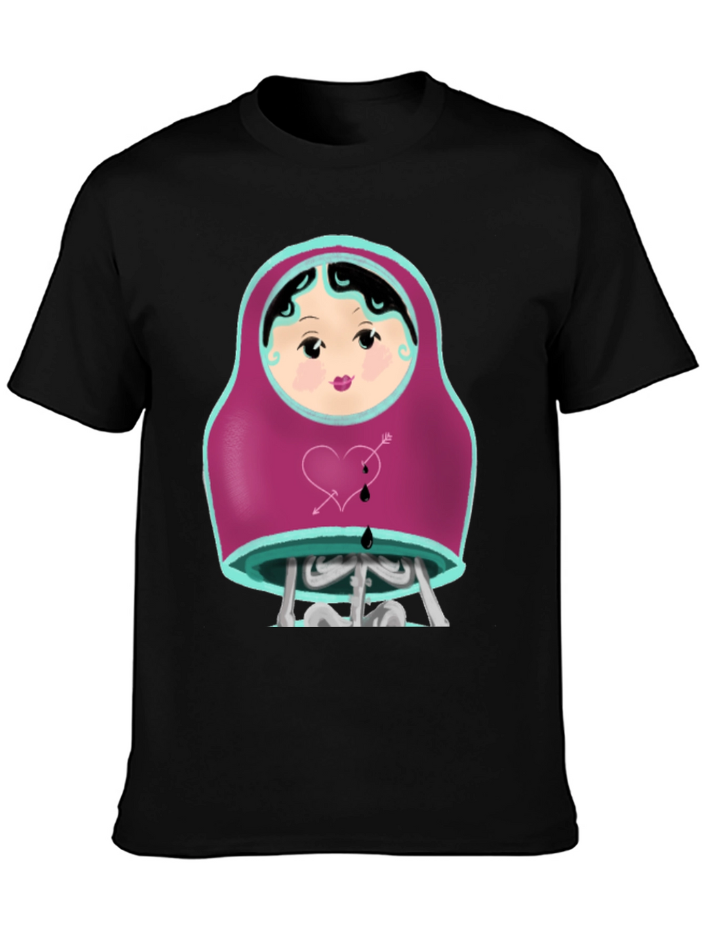 Matryoshka Skeleton T-Shirt - Gothic Style