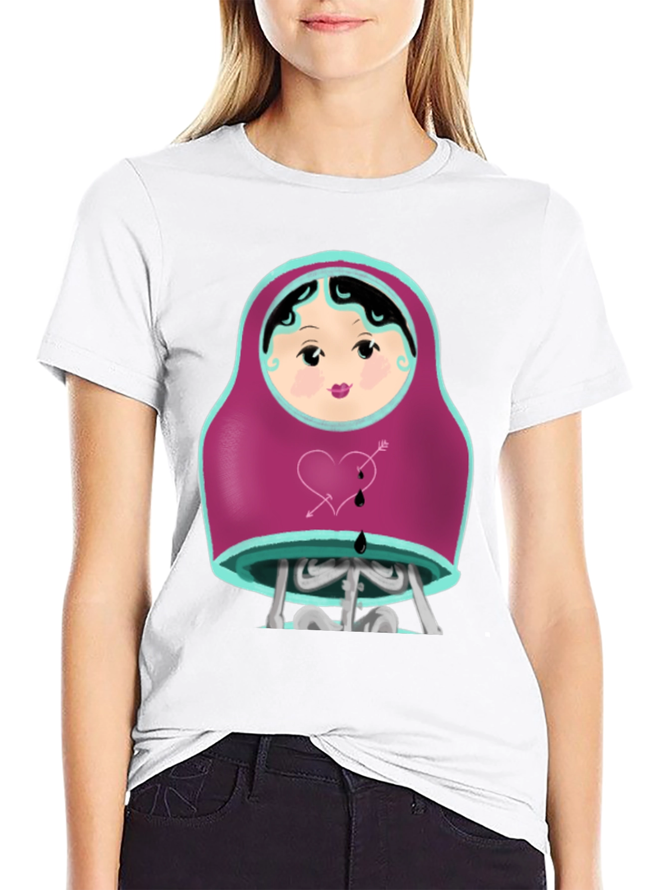 Matryoshka Skeleton T-Shirt - Gothic Style