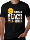 Sunset Beach Oahu Hawaii Graphic T-Shirt