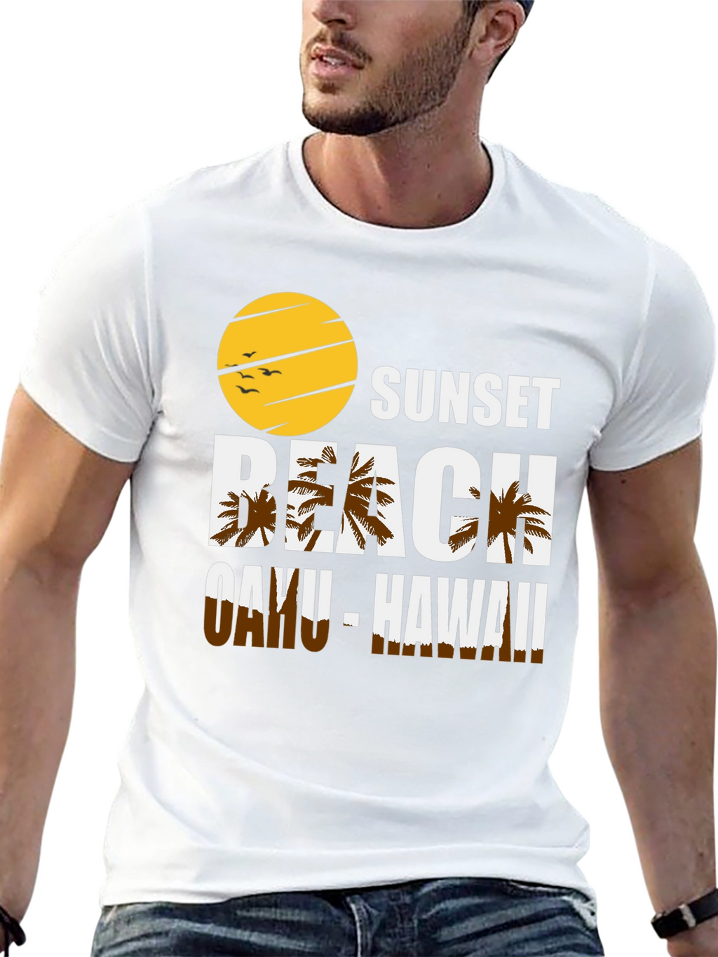 Sunset Beach Oahu Hawaii Graphic T-Shirt