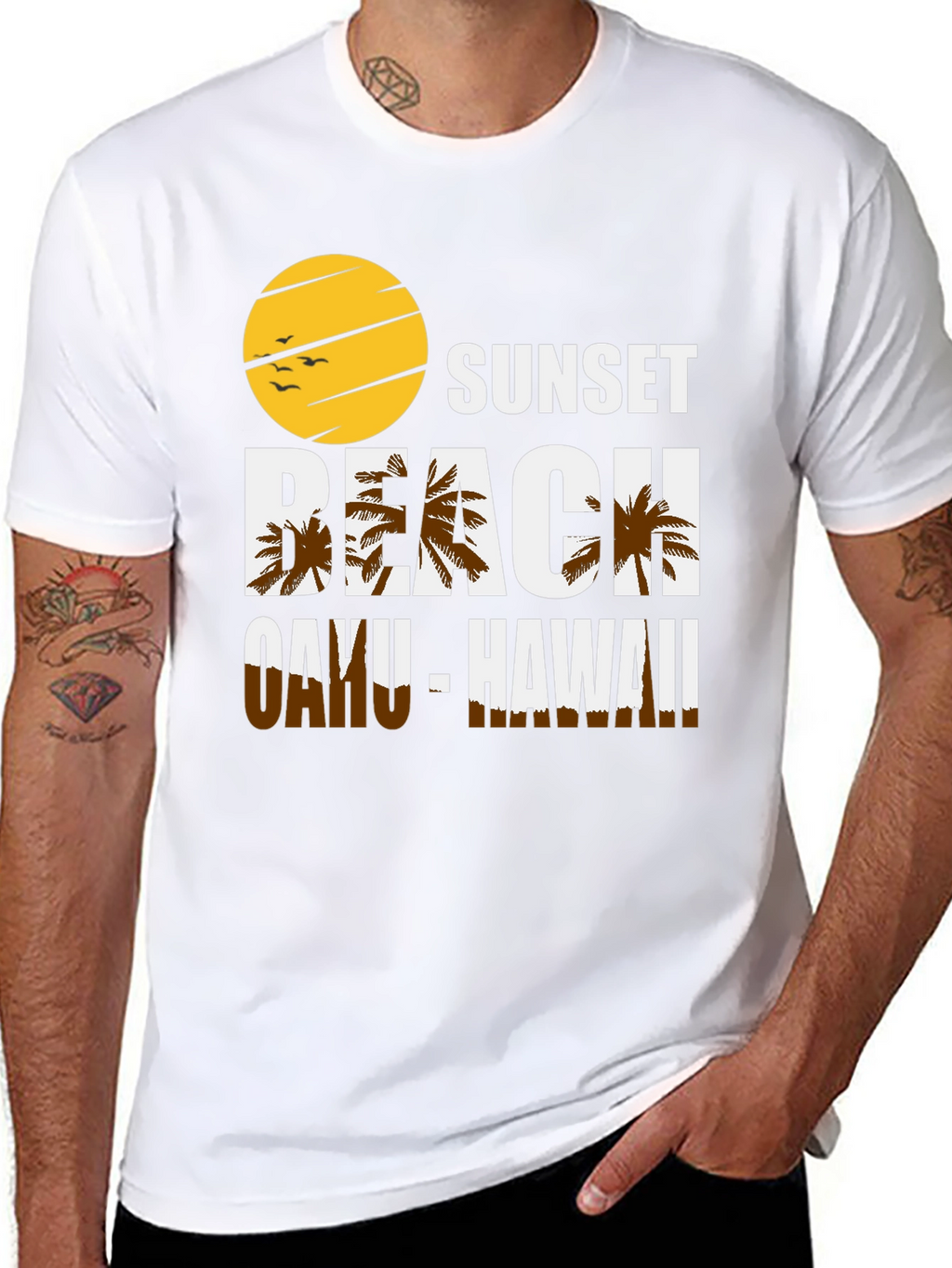 Sunset Beach Oahu Hawaii Graphic T-Shirt