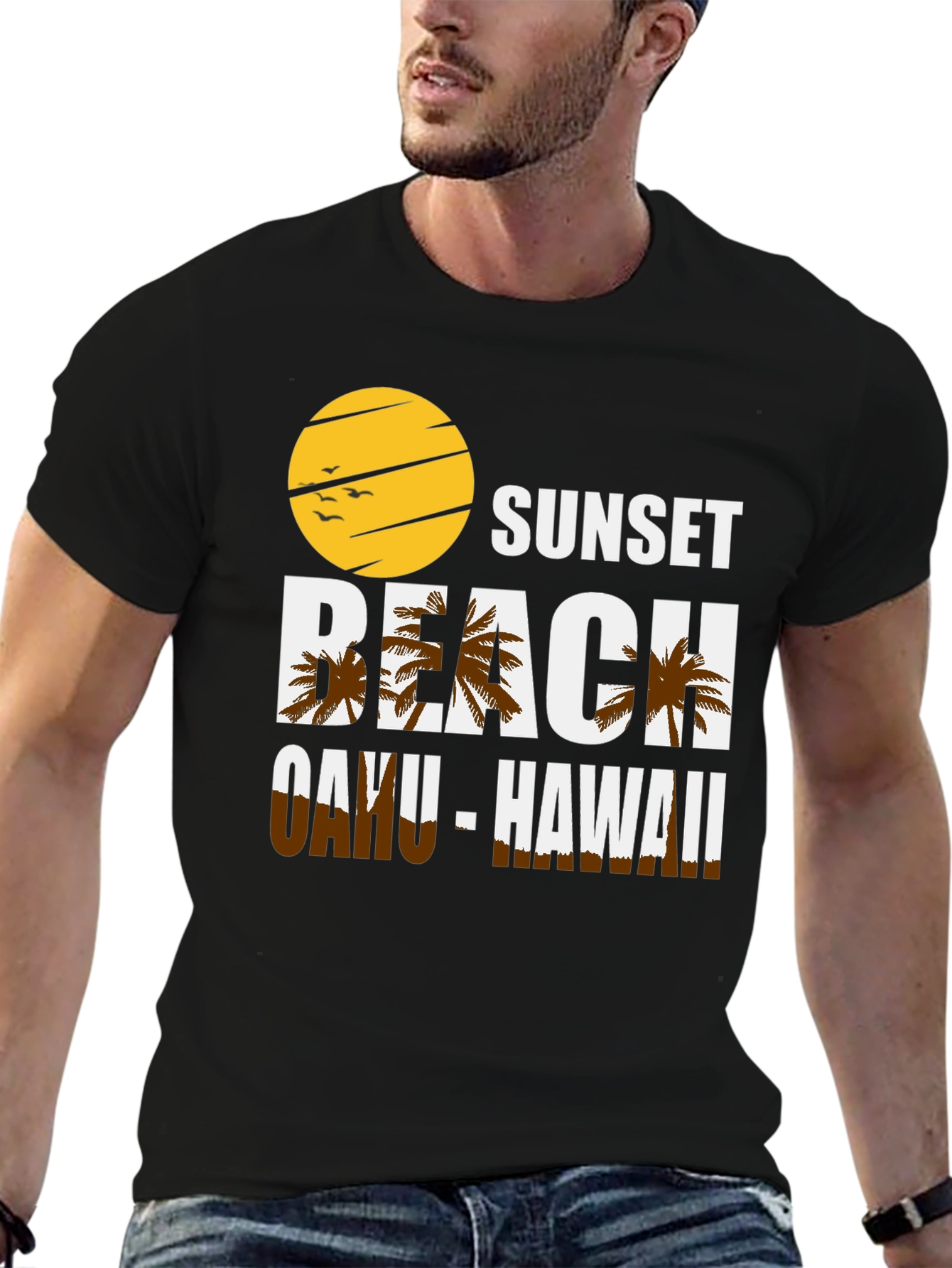 Sunset Beach Oahu Hawaii Graphic T-Shirt