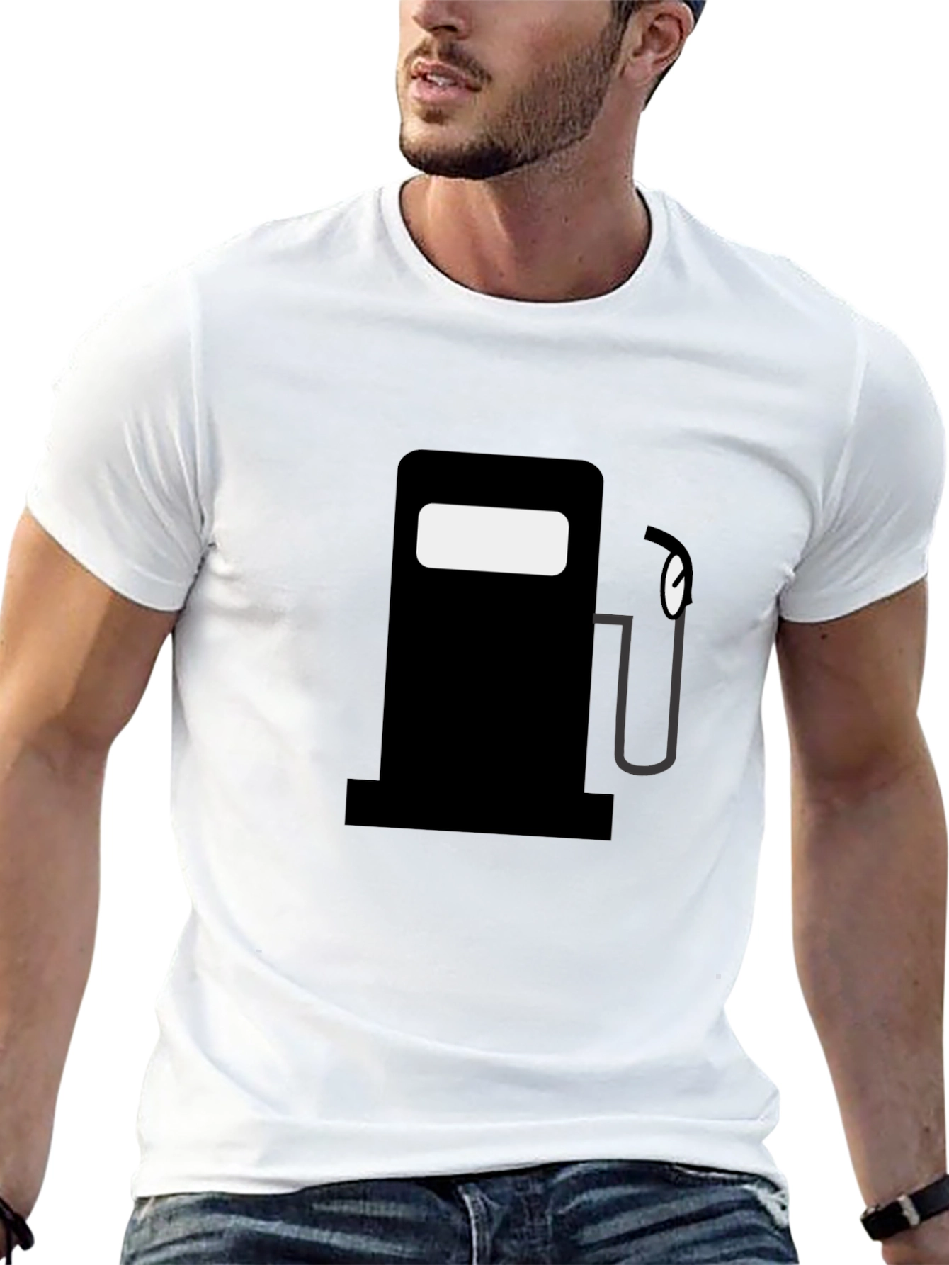 Fuel Up: Black Gas Pump Graphic T-Shirt