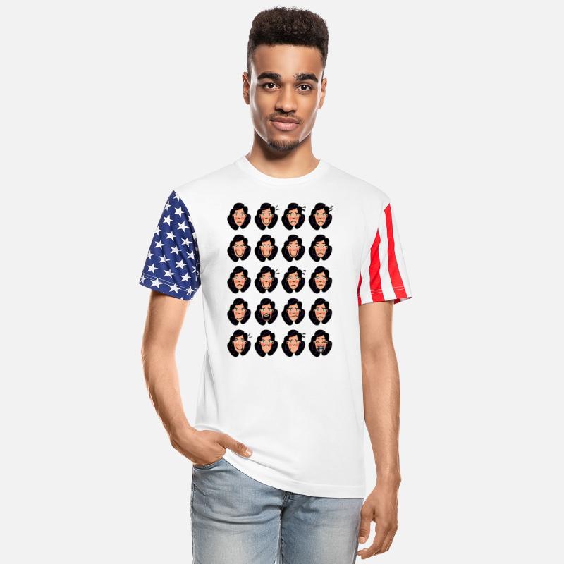 Facial expressions of a woman with dark long hair