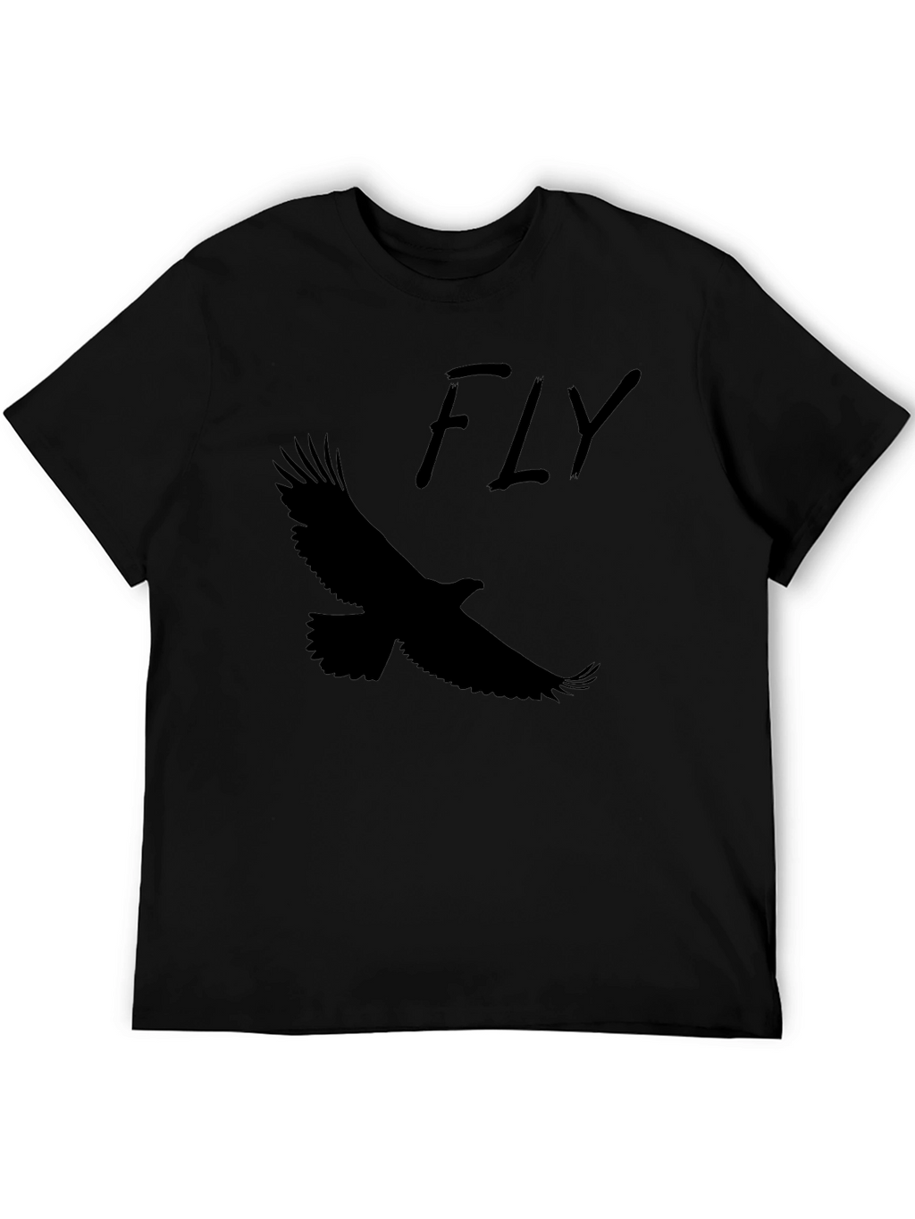 Fly Eagle Graphic Tee - Mens Black Cotton T-Shirt