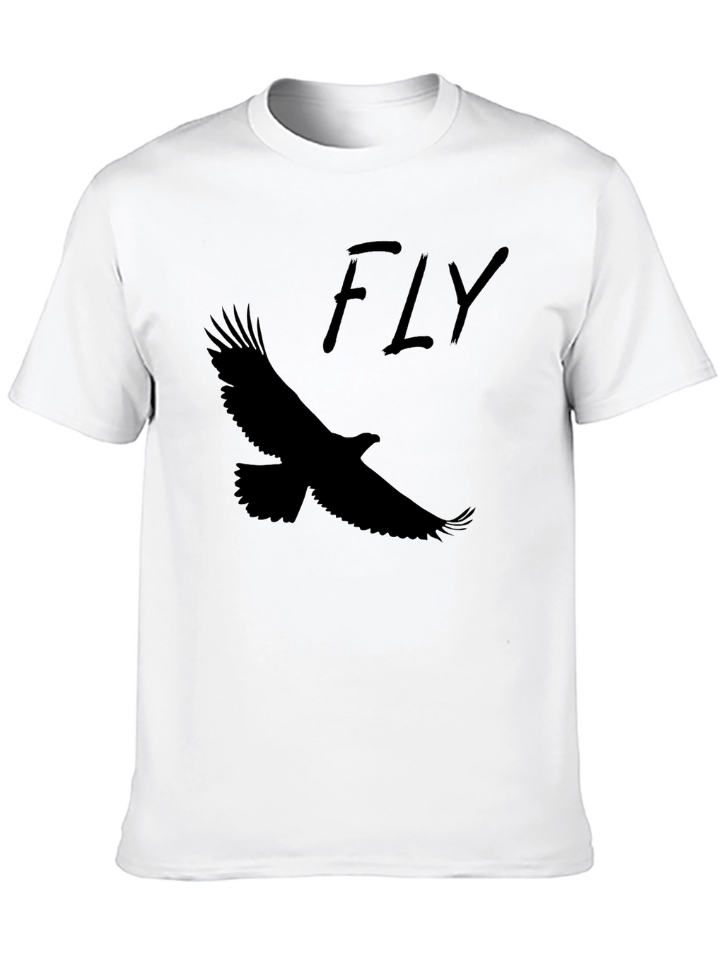 Fly Eagle Graphic Tee - Mens Black Cotton T-Shirt