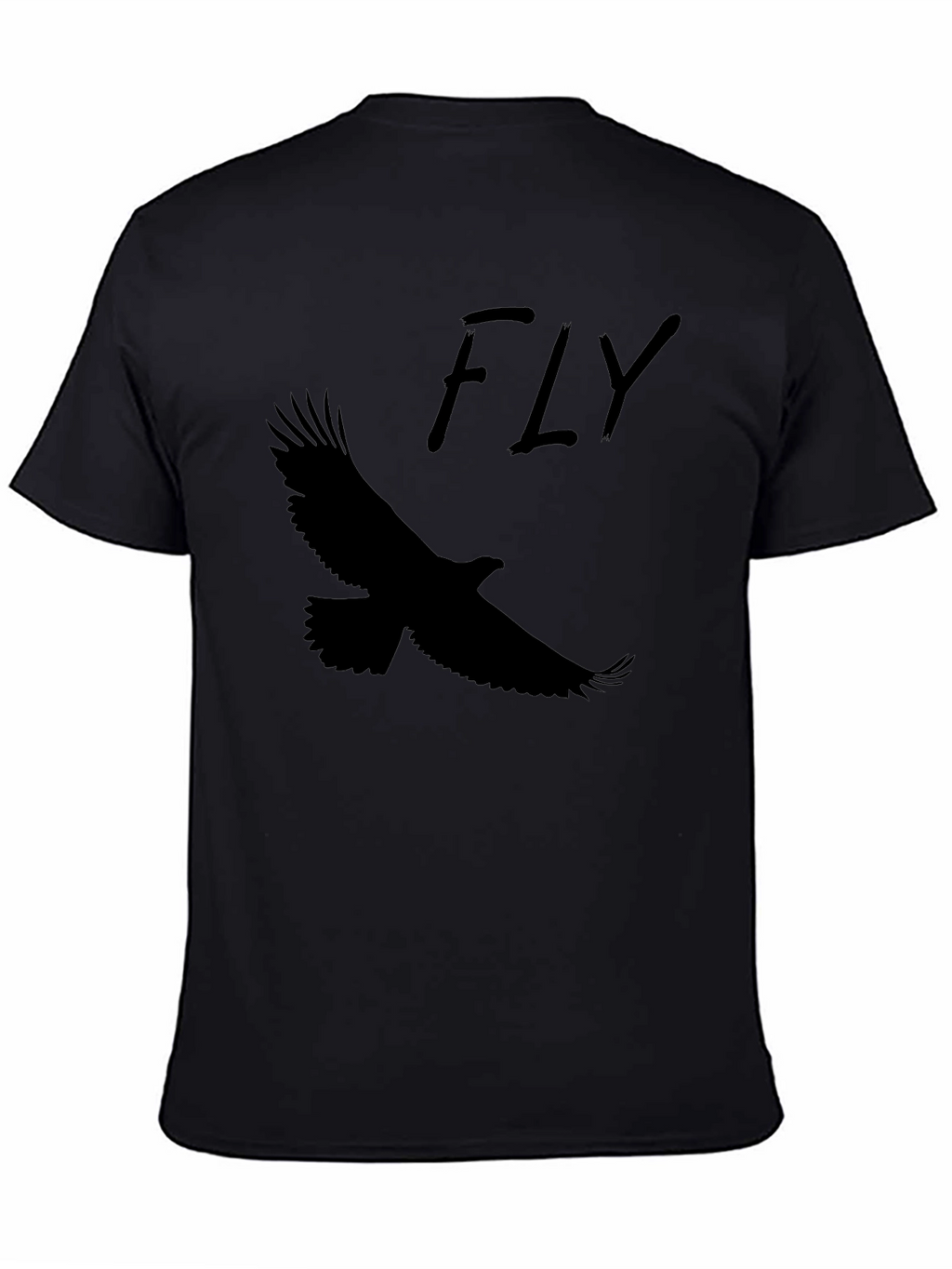Fly Eagle Graphic Tee - Mens Black Cotton T-Shirt