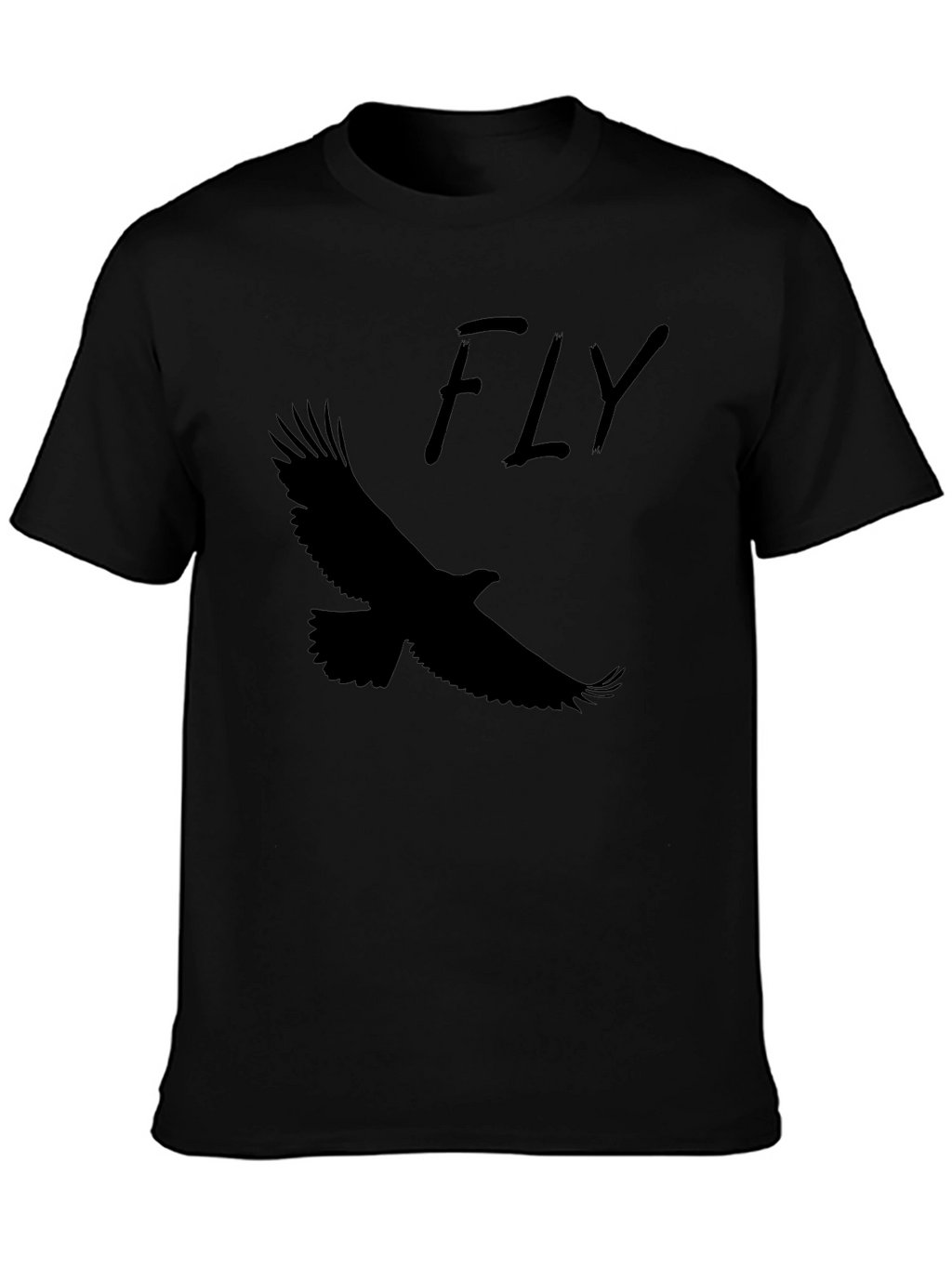 Fly Eagle Graphic Tee - Mens Black Cotton T-Shirt