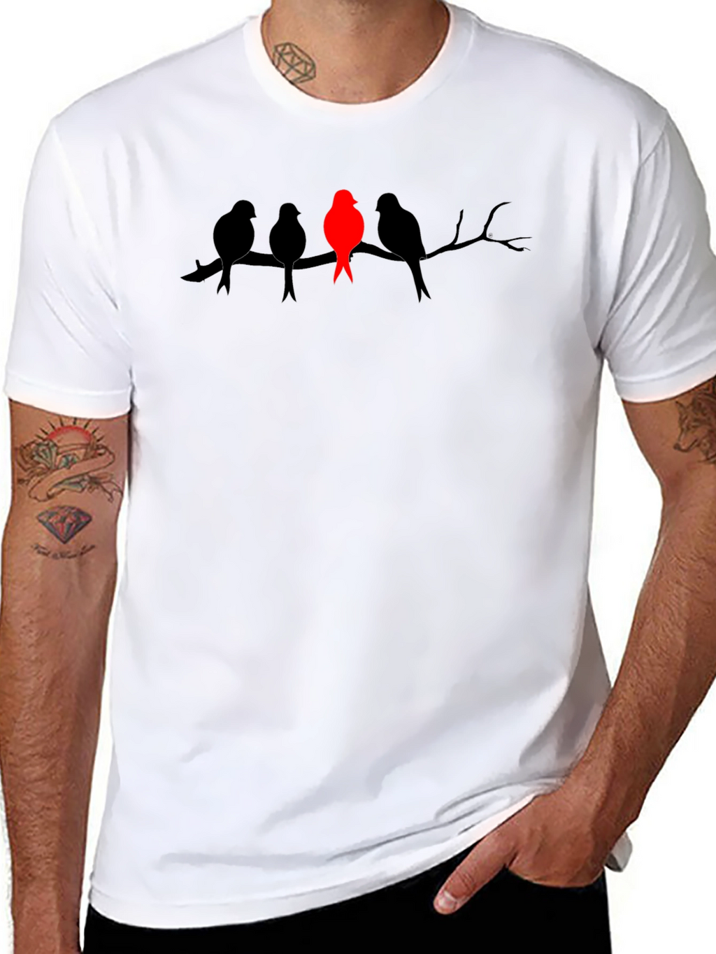 Unique Bird Silhouette Graphic Tee - Stand Out