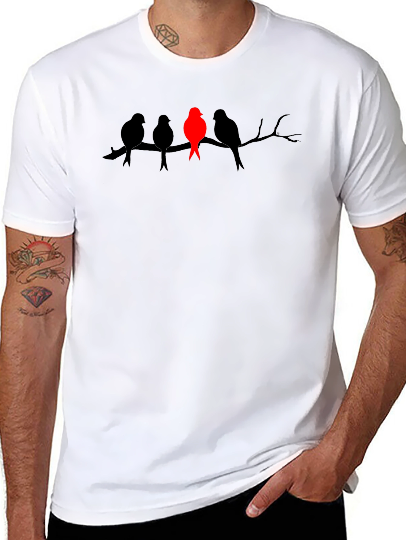 Unique Bird Silhouette Graphic Tee - Stand Out