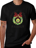 Christmas Is About Family T-Shirt Holiday Wreath